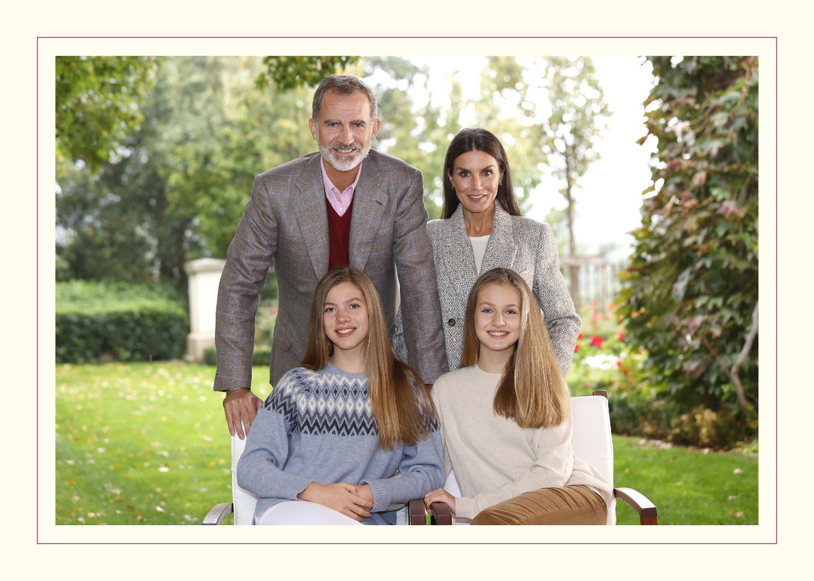 Felicitación de Navidad de los Reyes de España con sus hijas