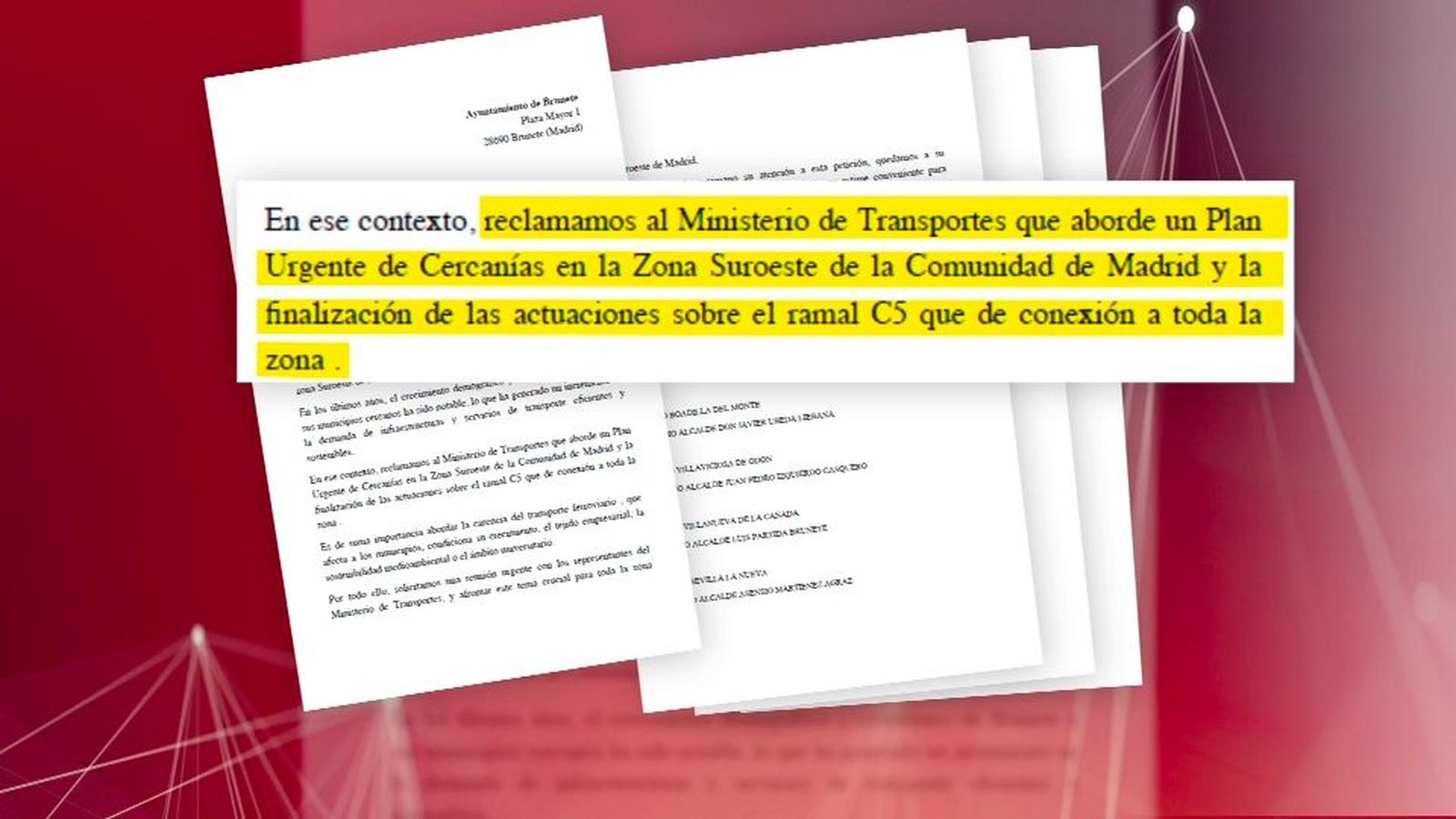 19 alcaldes del suroeste de Madrid reclaman a Puente un plan urgente de Cercanías