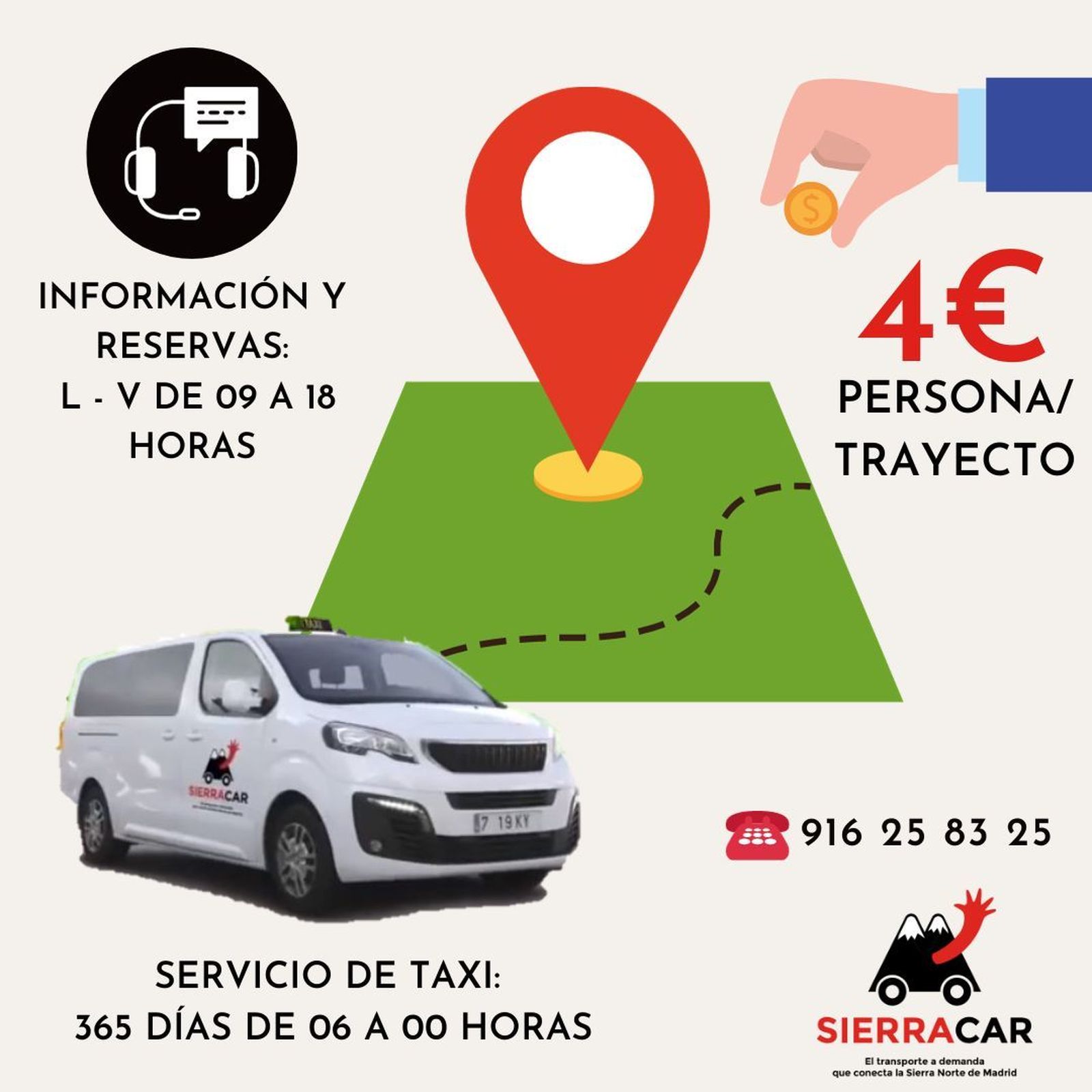 Sierracar, el servicio de transporte a demanda en la Sierra Norte de Madrid