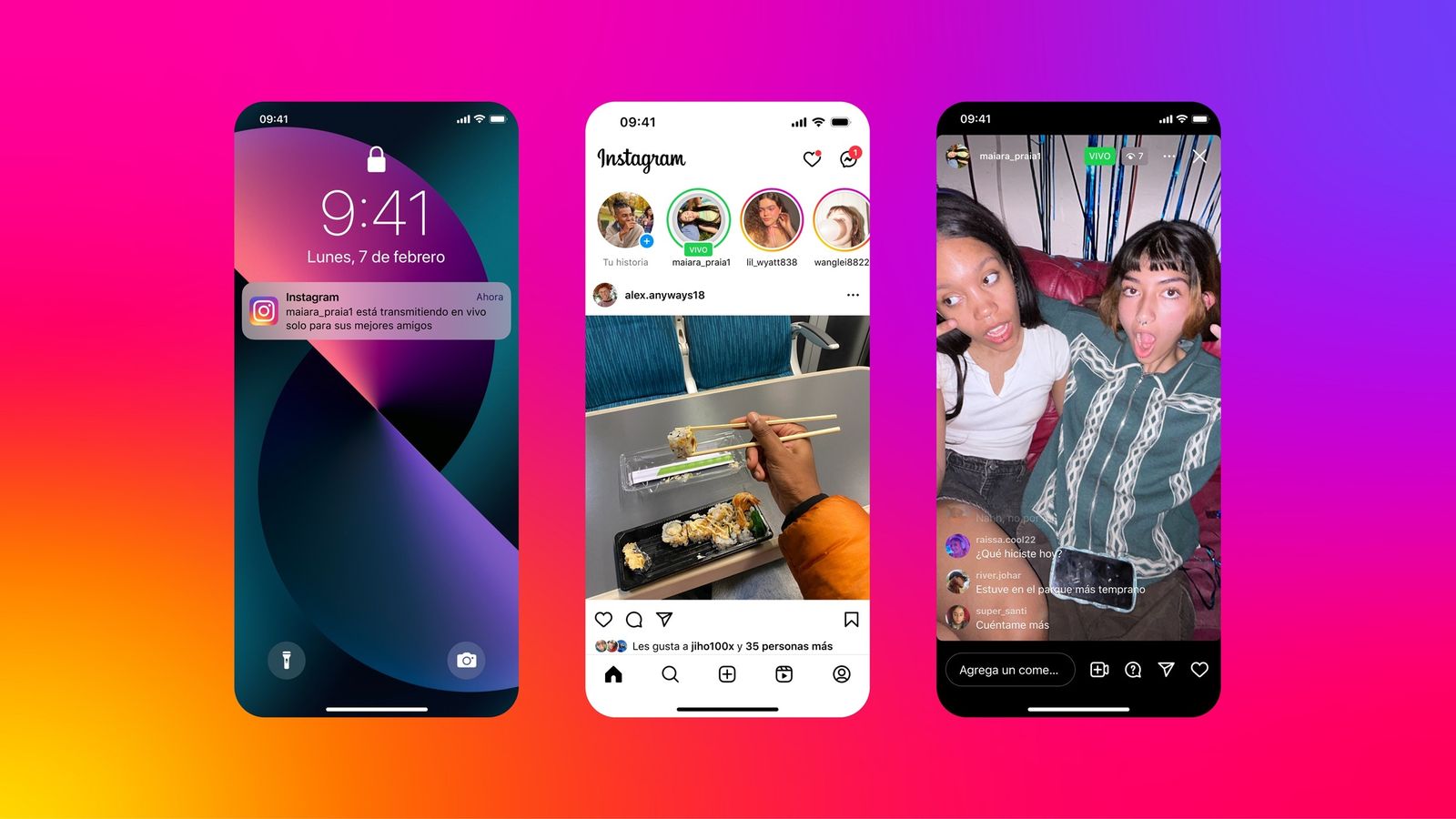 Instagram lanza mejores amigo en los directos