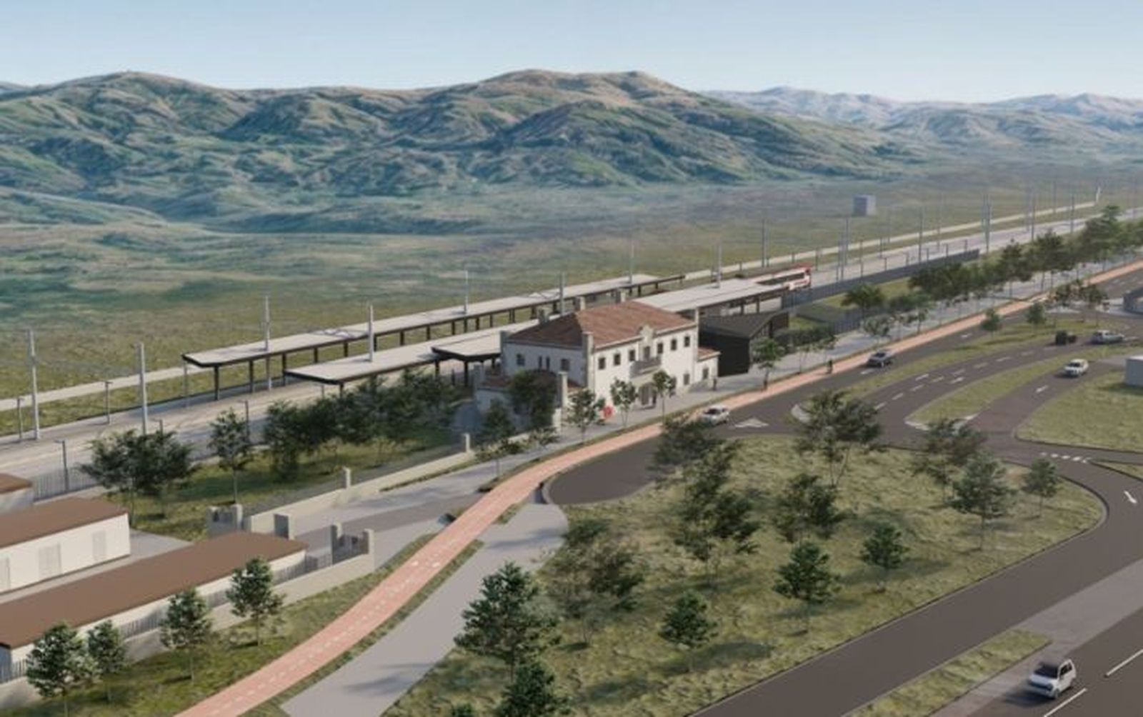 Ilustración de la futura estación de Cercanías de Soto del Real