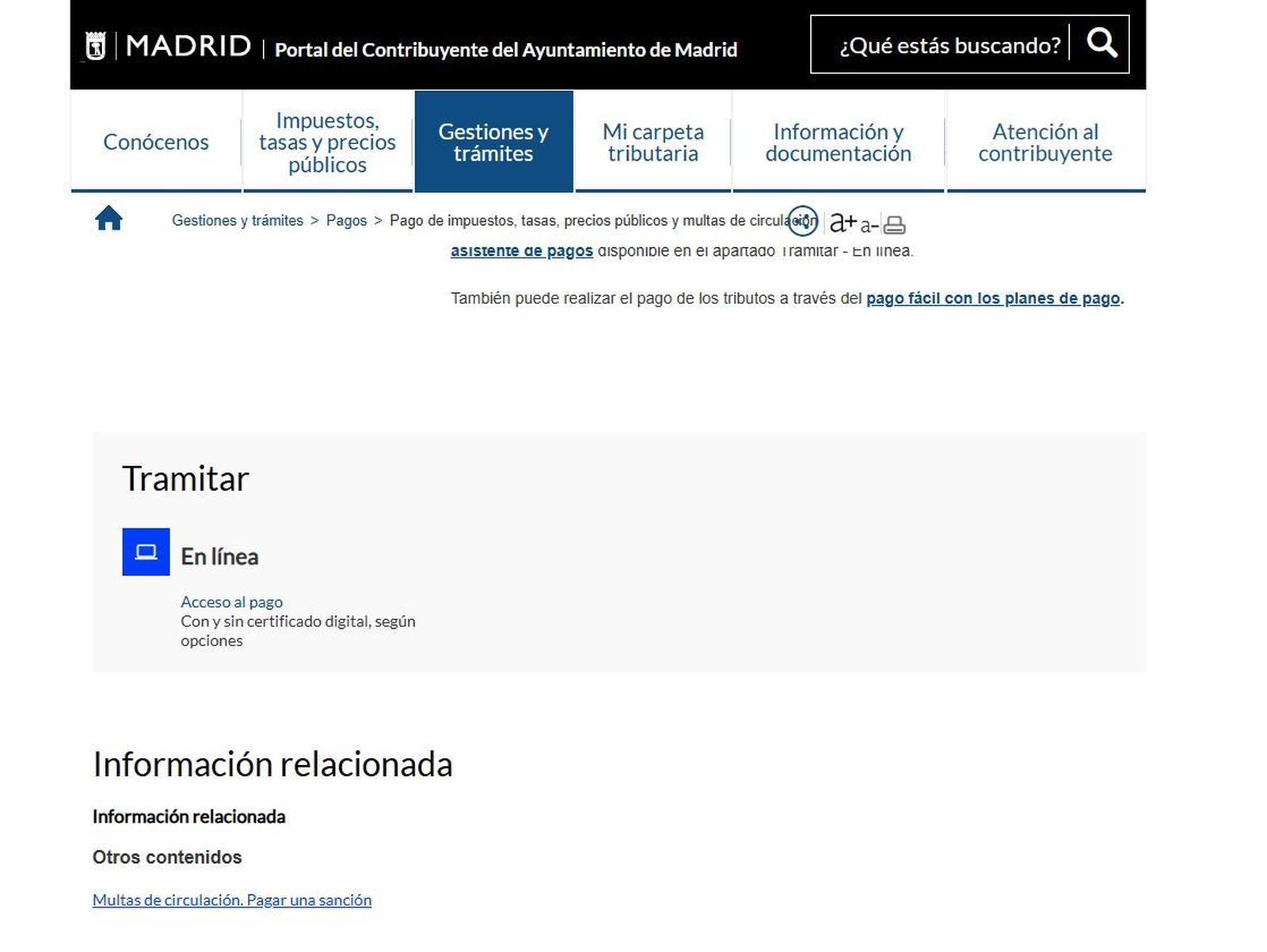 Web Ayuntamiento de Madrid 1