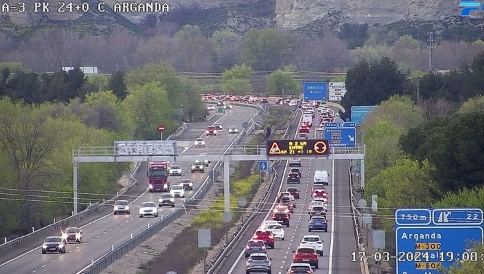 Accidente de tráfico en Arganda del Rey, en la A-3