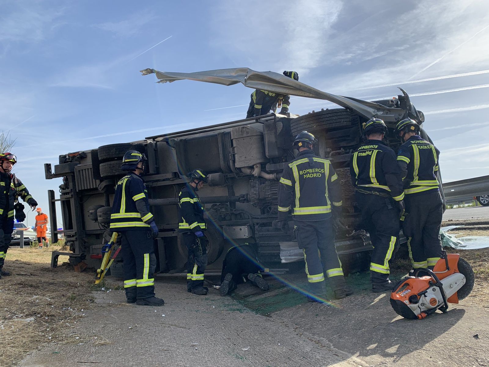 Accidente de un camión en la M-45