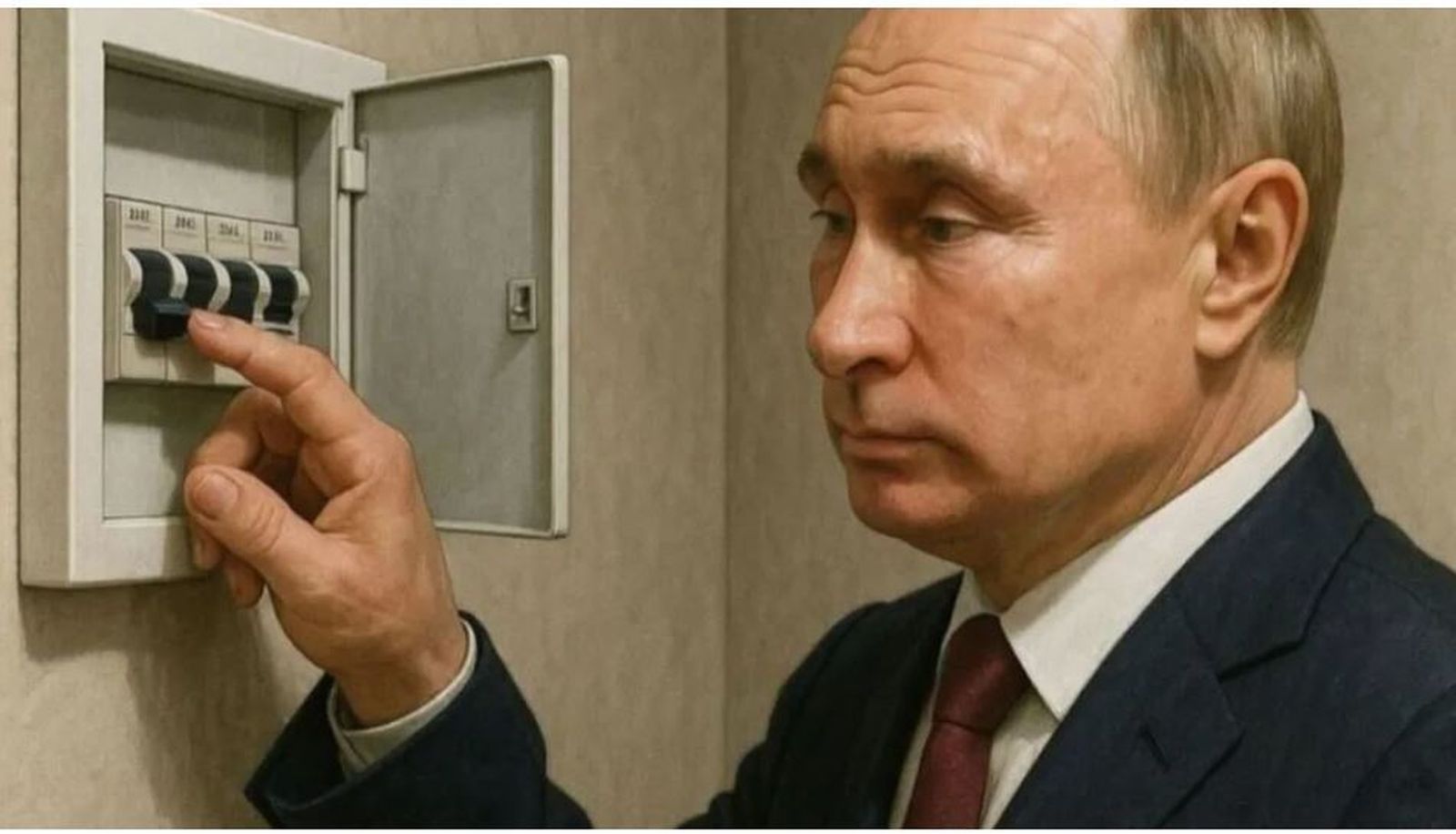 Meme sobre el apagón eléctrico y Putin