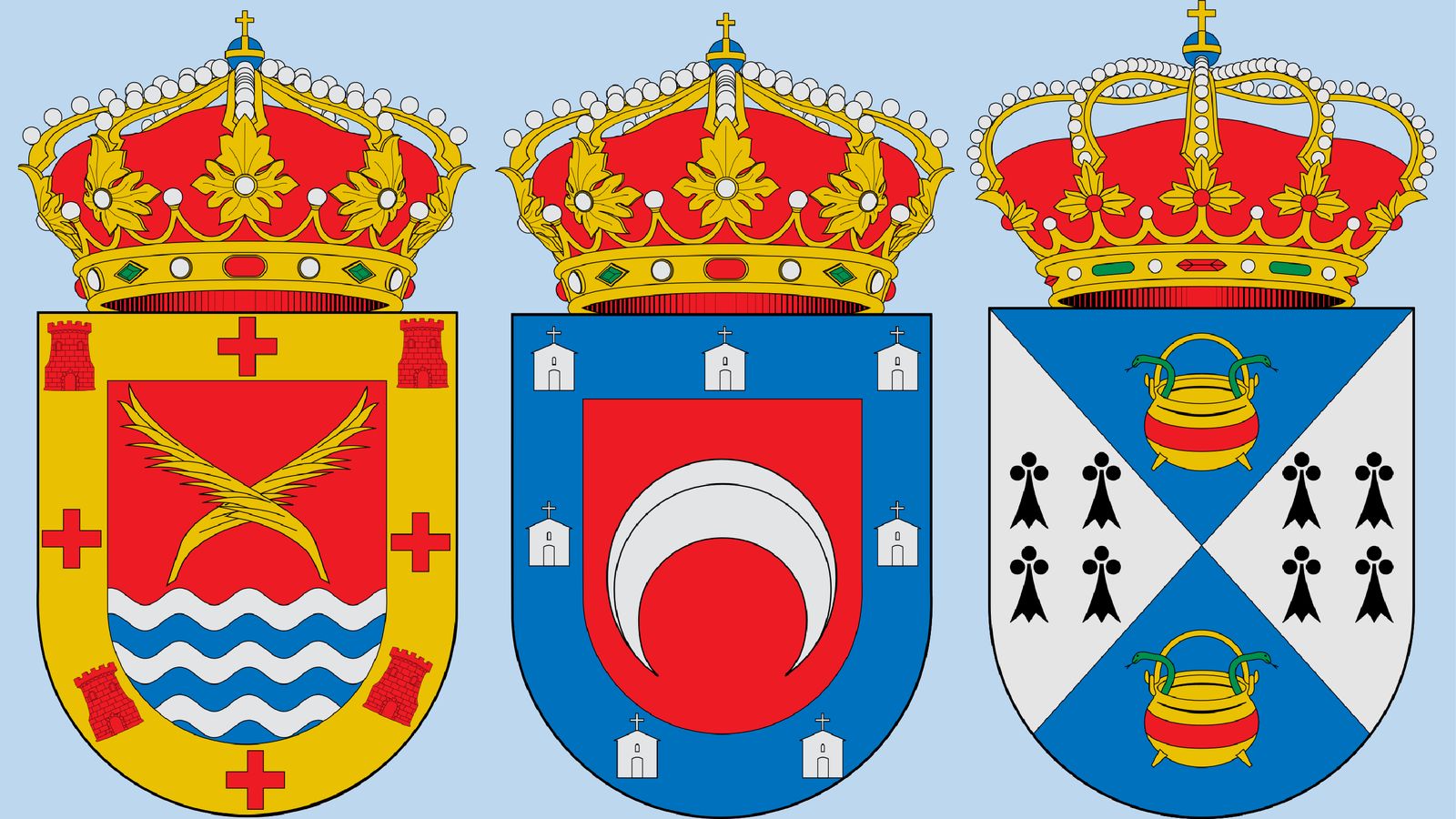 Escudo de Santos de la Humosa, San Martín de Valdeiglesias y Batres