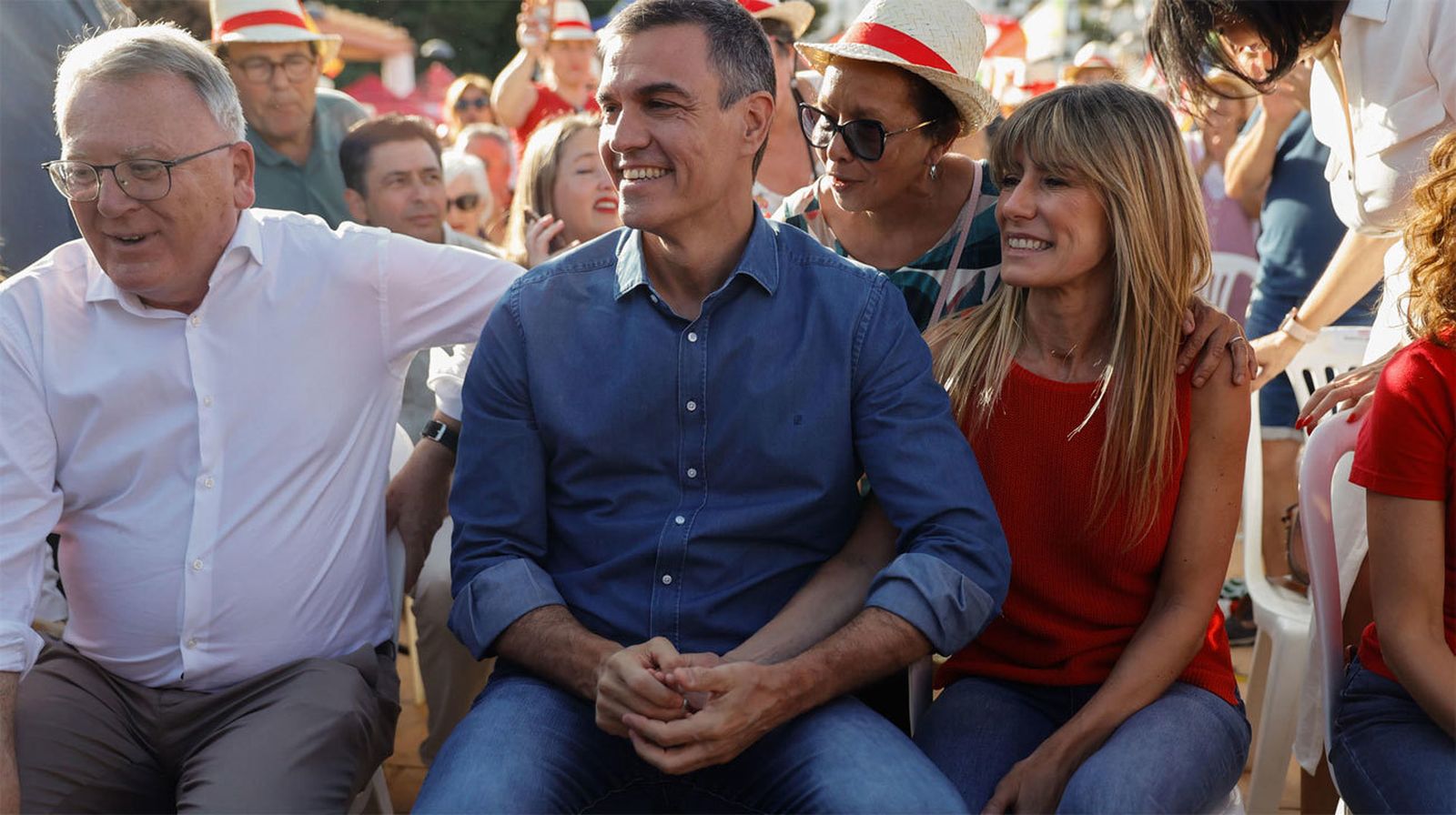 Pedro Sánchez convirtió el mitin del PSOE en Benalmádena en un acto de apoyo a su mujer