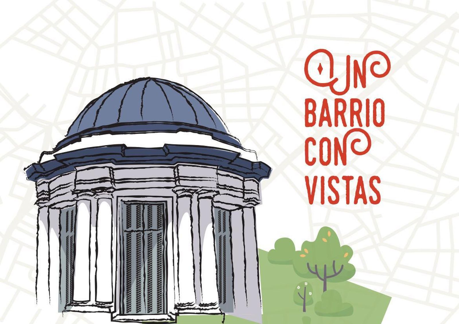 Cartel un barrio con vistas