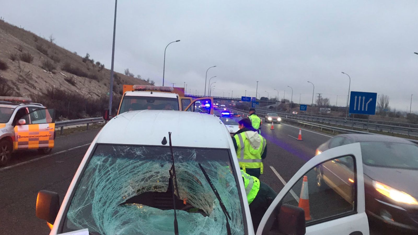 Atropello en la M-50 a la altura de la incorporación desde la A3