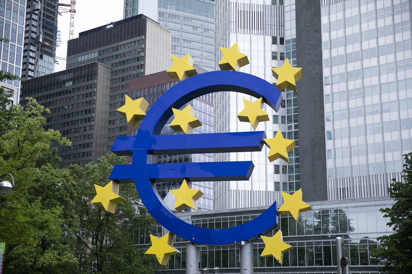Imagen del euro en Frankfurt
