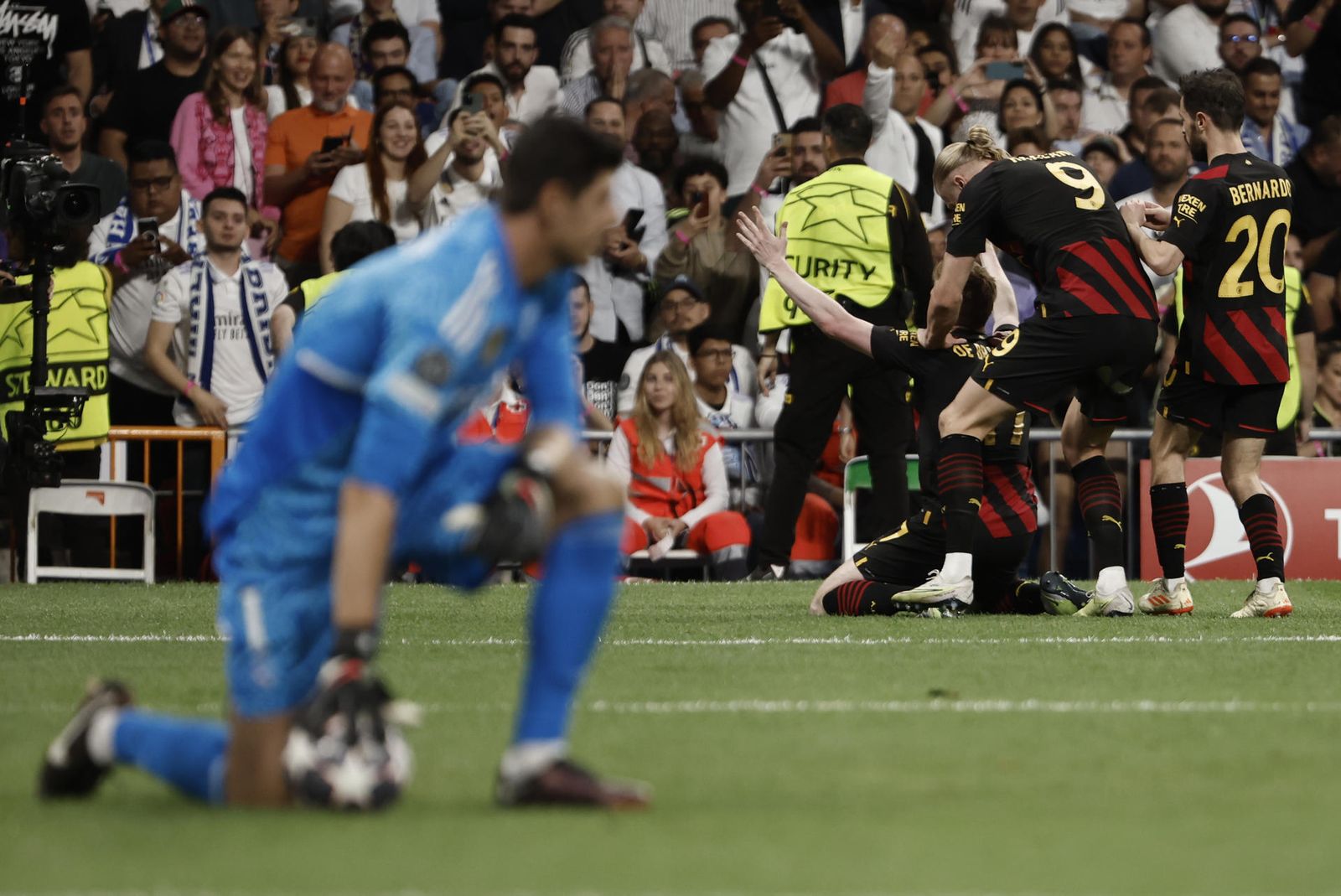 Courtois tras recibir el gol