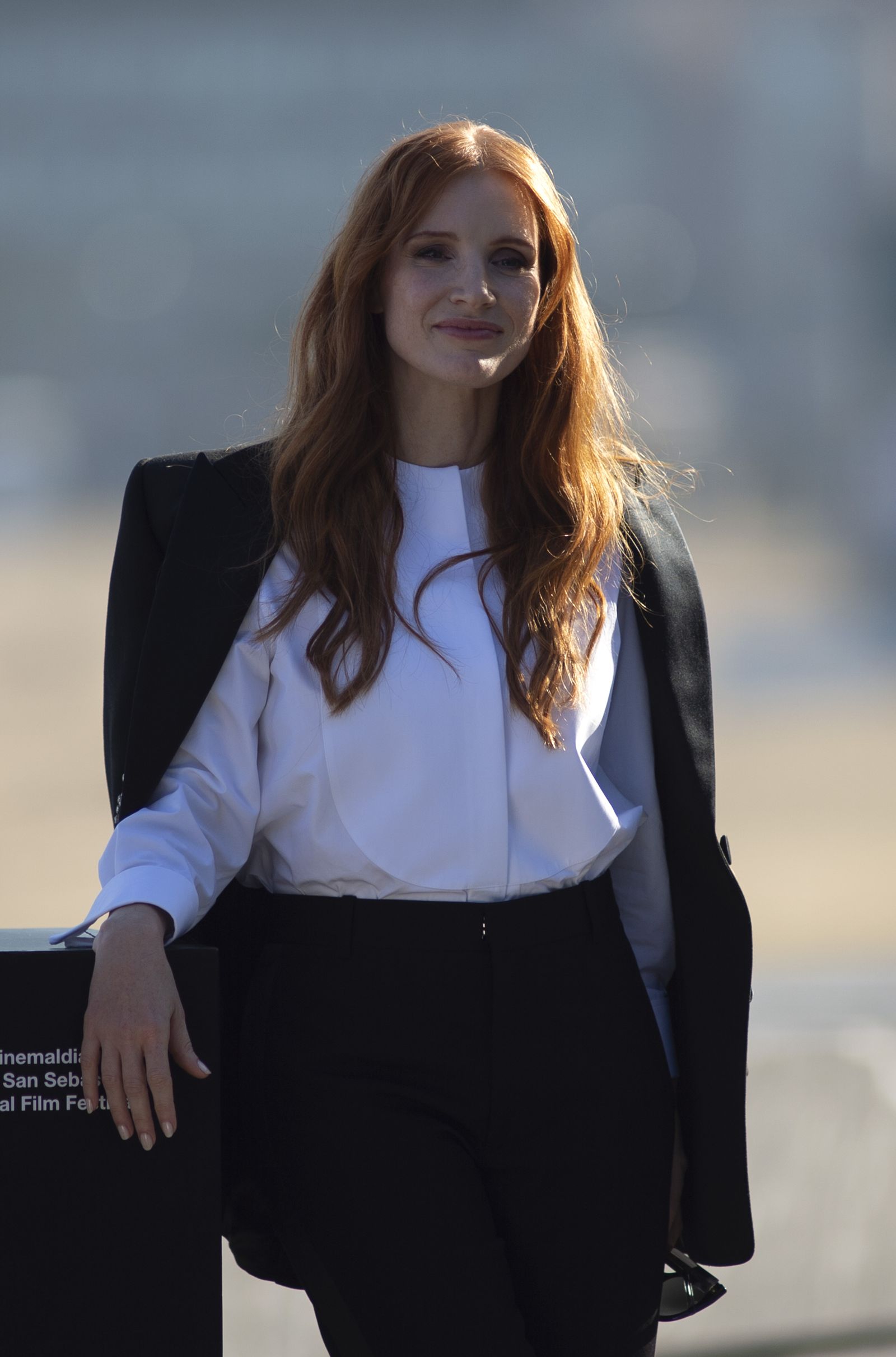 Jessica Chastain, en el photocall de la película ‘The Eyes of Tammy Faye’ en el Festival de San Sebastián