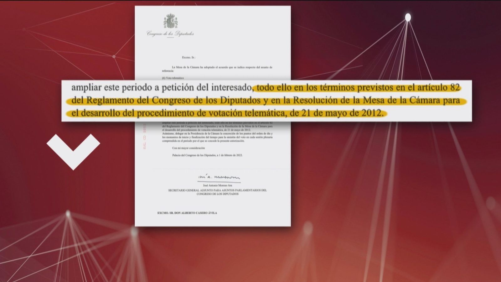 El Congreso debió confirmar el voto telemático del diputado Casero