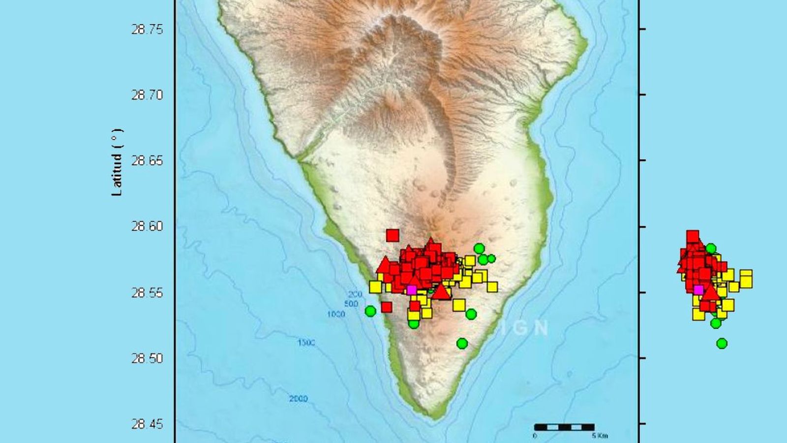 La Palma registra más de un centenar de pequeños terremotos esta noche