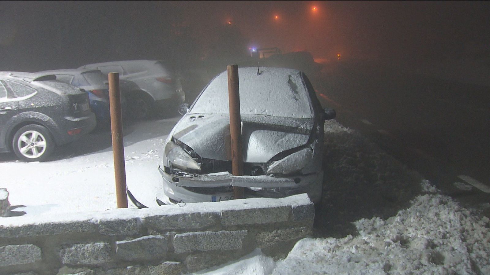 Nieve en la sierra madrileña con temperaturas bajo cero