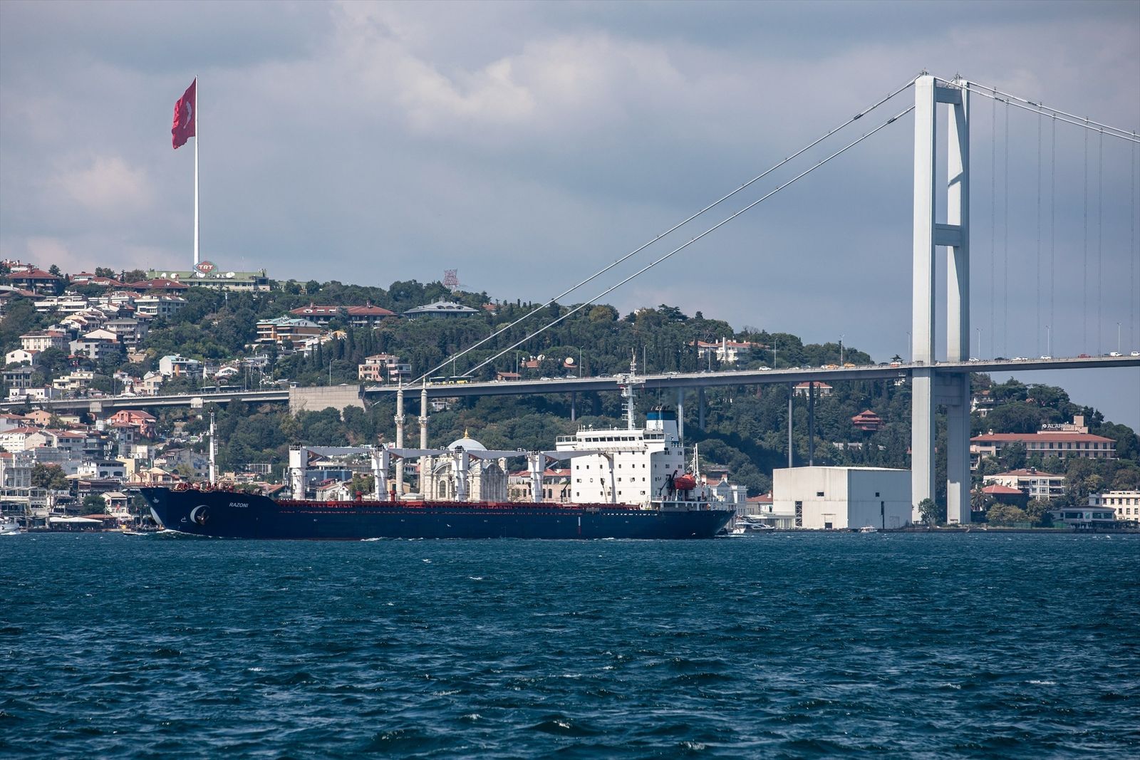 Uno de los buques mercantes atravesando el Mar Negro camino de Estambul
