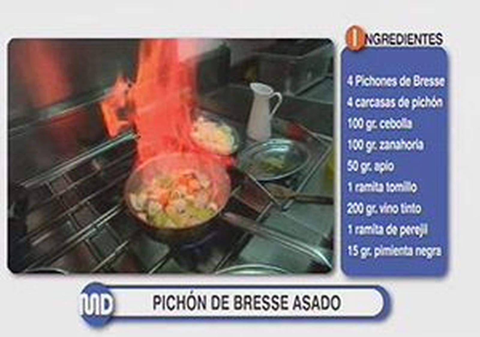 Receta del pichón con salsa de verduras