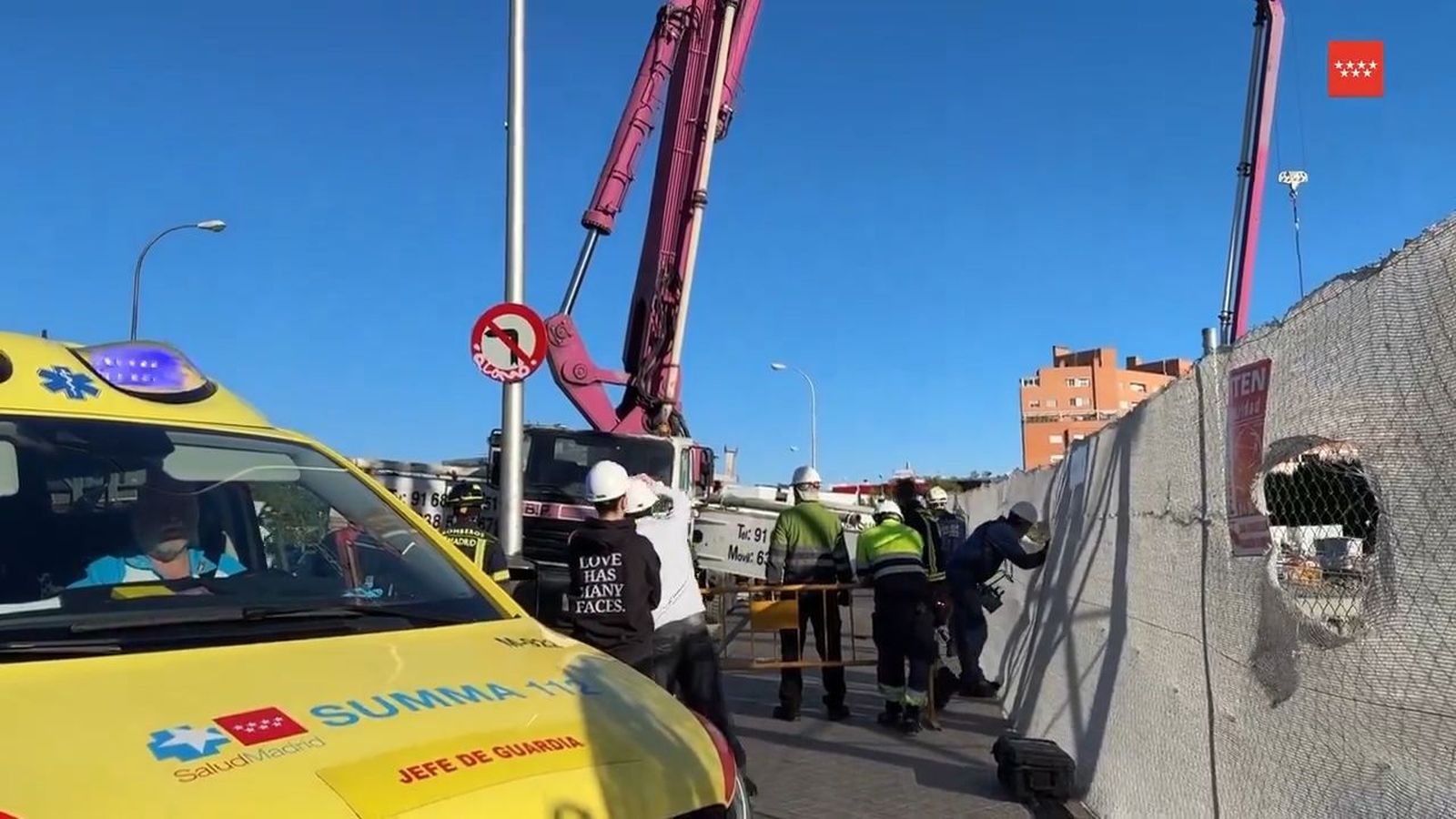 Accidente laboral en Usera