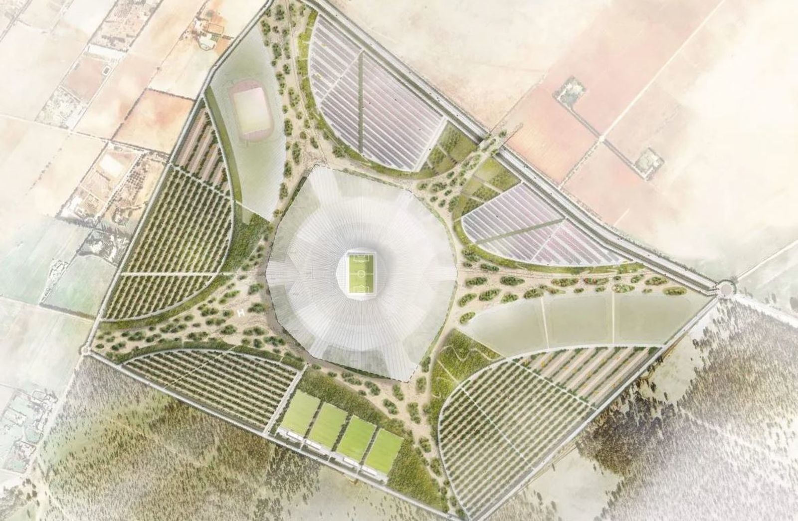 Imagen del prototipo del estadio Hassan II de Marruecos