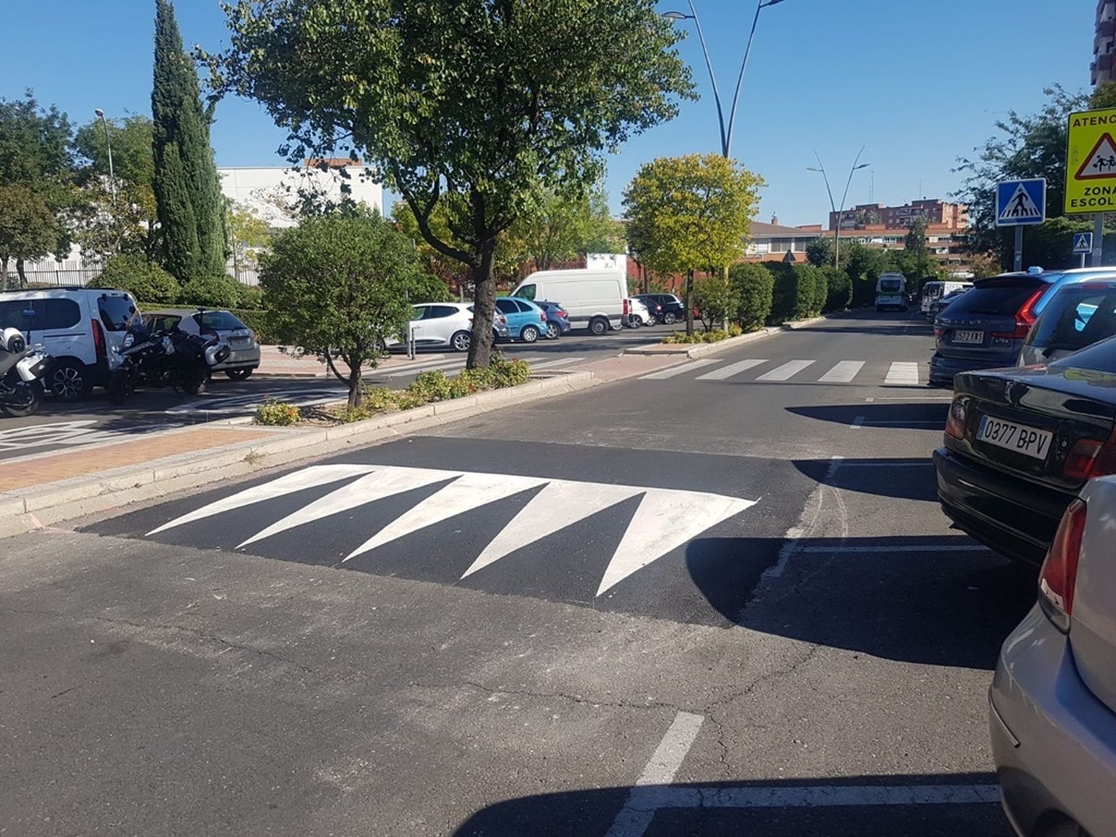 Uno de los atemperantes de velocidad instalados en las calles de Fuenlabrada