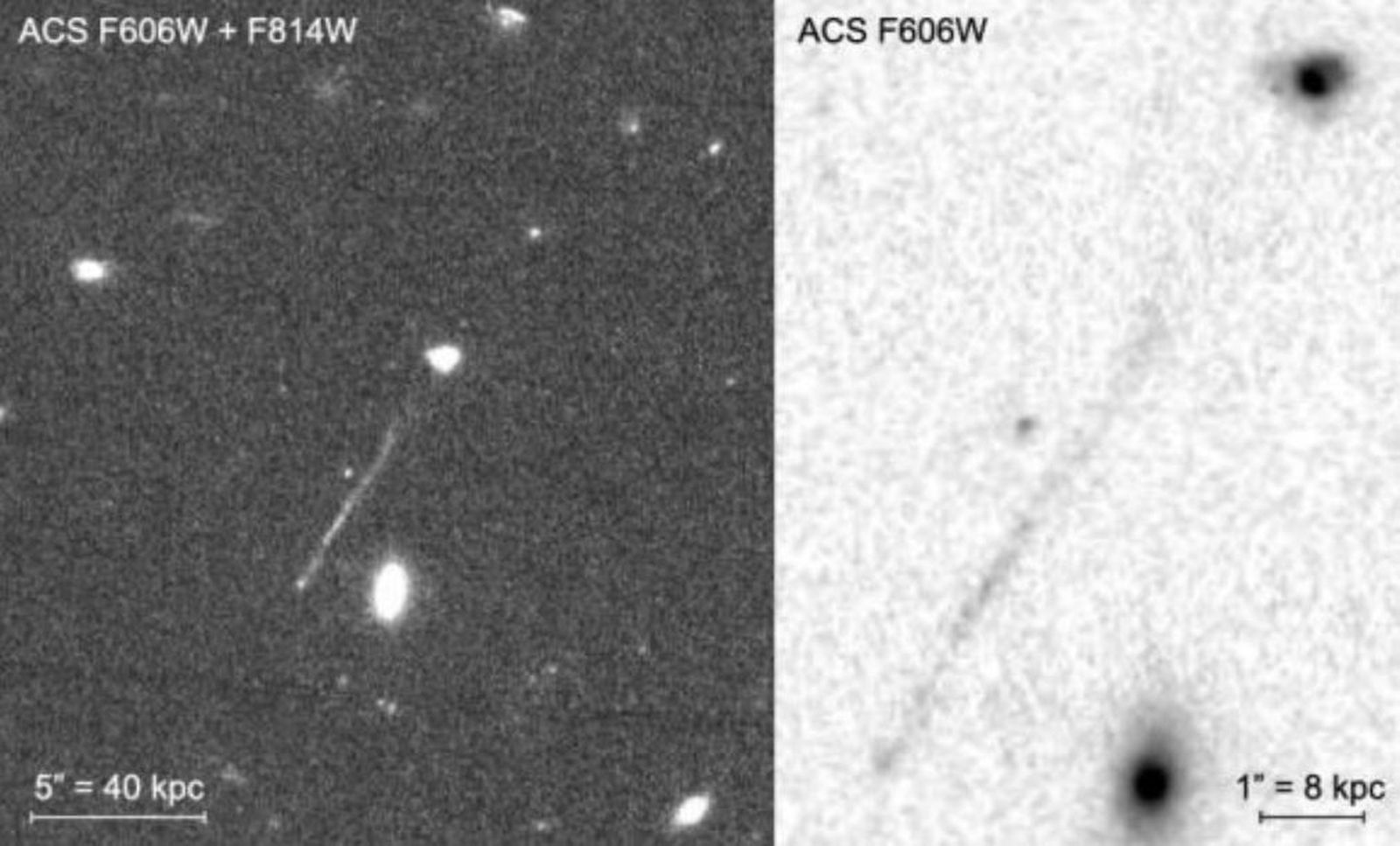 Un agujero negro supermasivo que viaja por el espacio desbocado