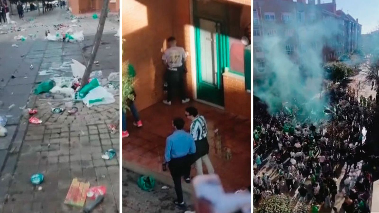 Orines, botellas rotas, suciedad... el infierno de los vecinos de Getafe Norte cada vez que hay partido en el Coliseum