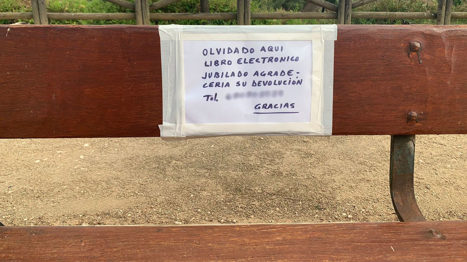 Mensaje del jubilado que perdió el libro electrónico