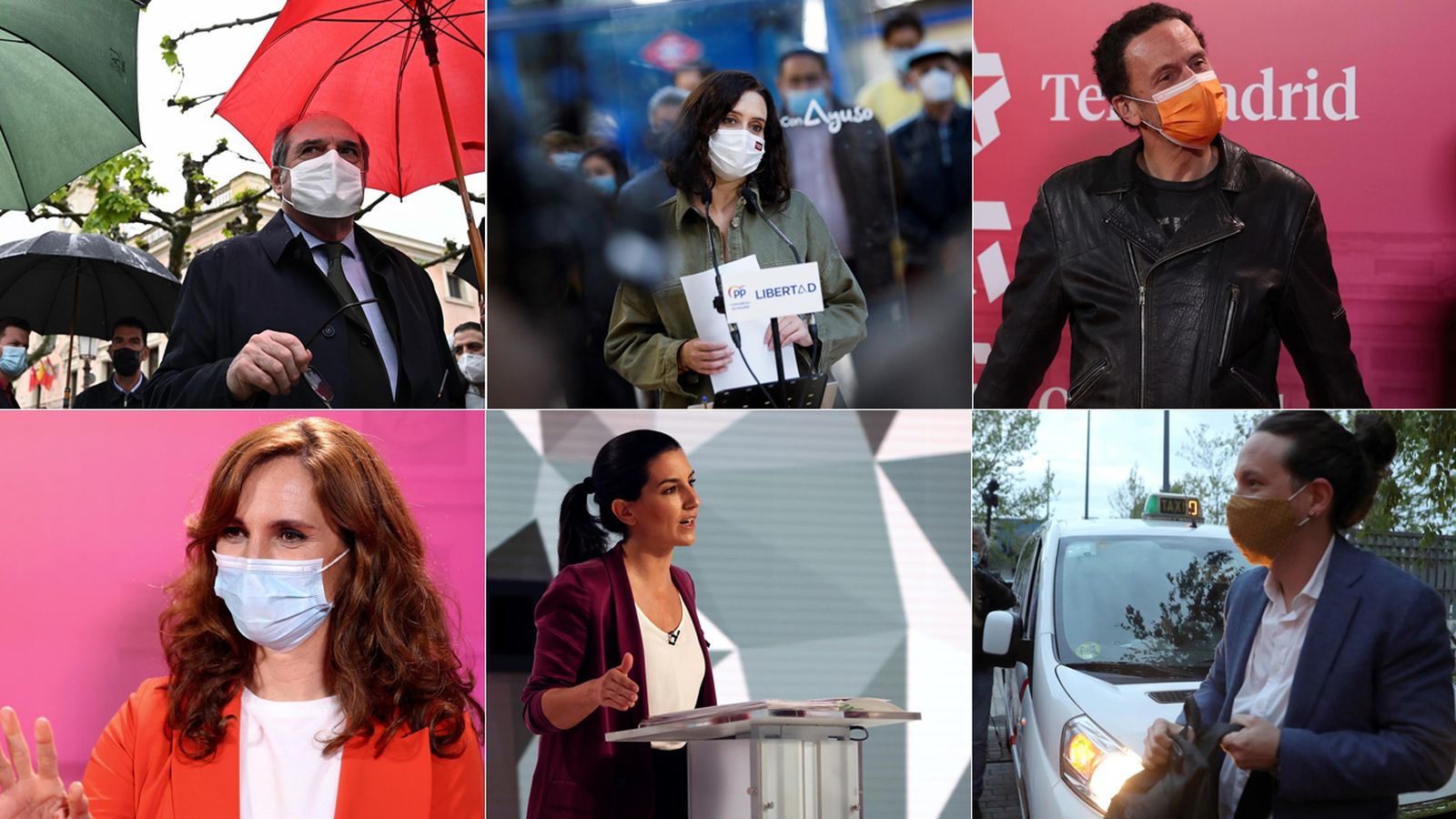 Los principales candidatos en las elecciones del 4M