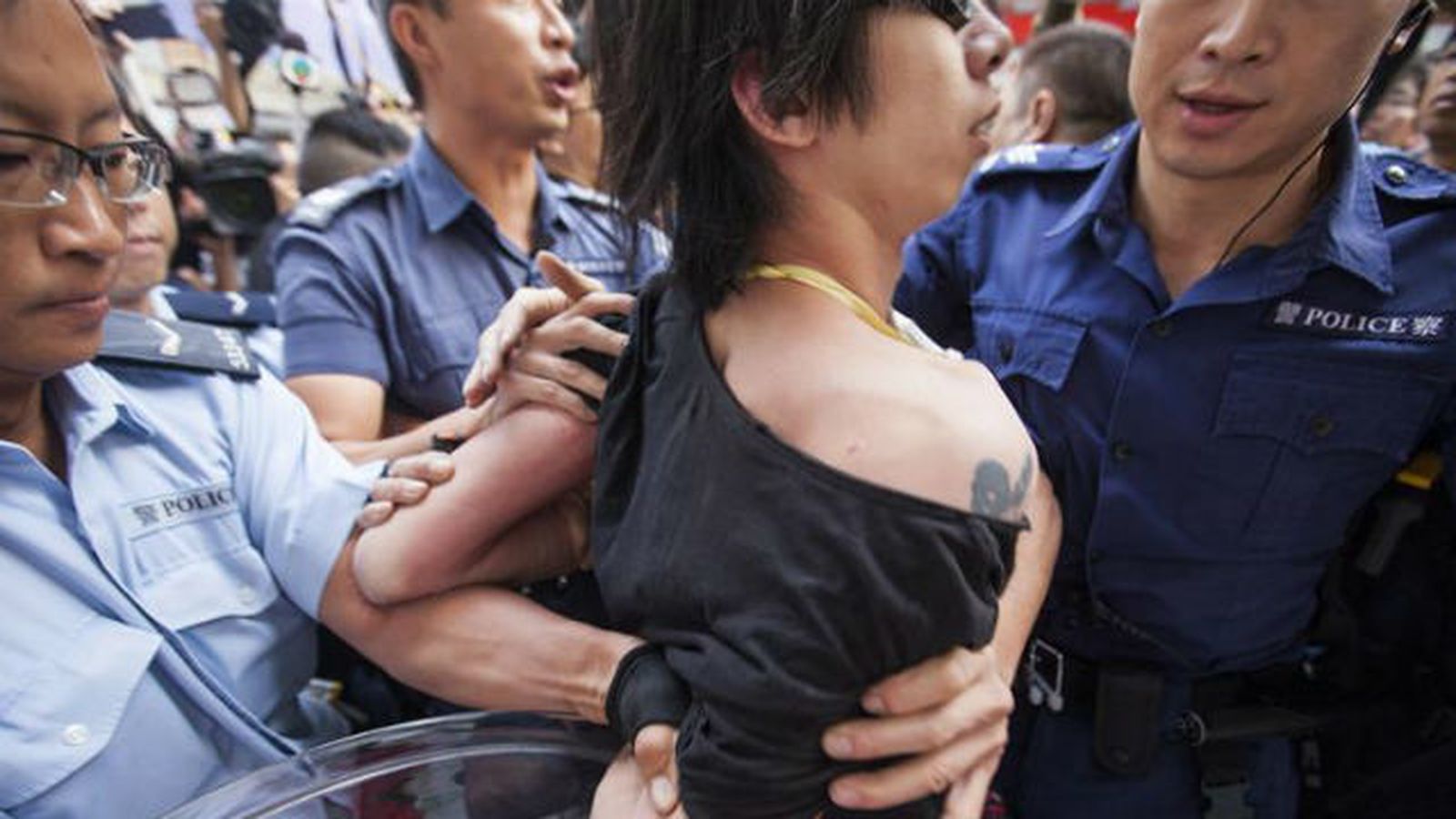 Actuación policial en Hongo Kong