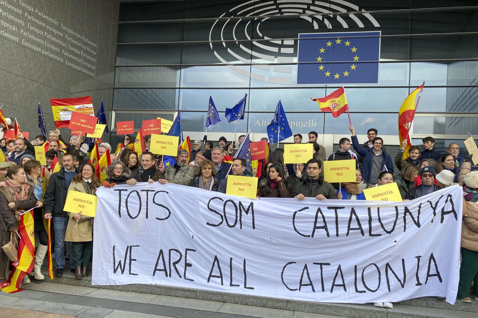 Protesta en Bruselas en contra de la amnistía