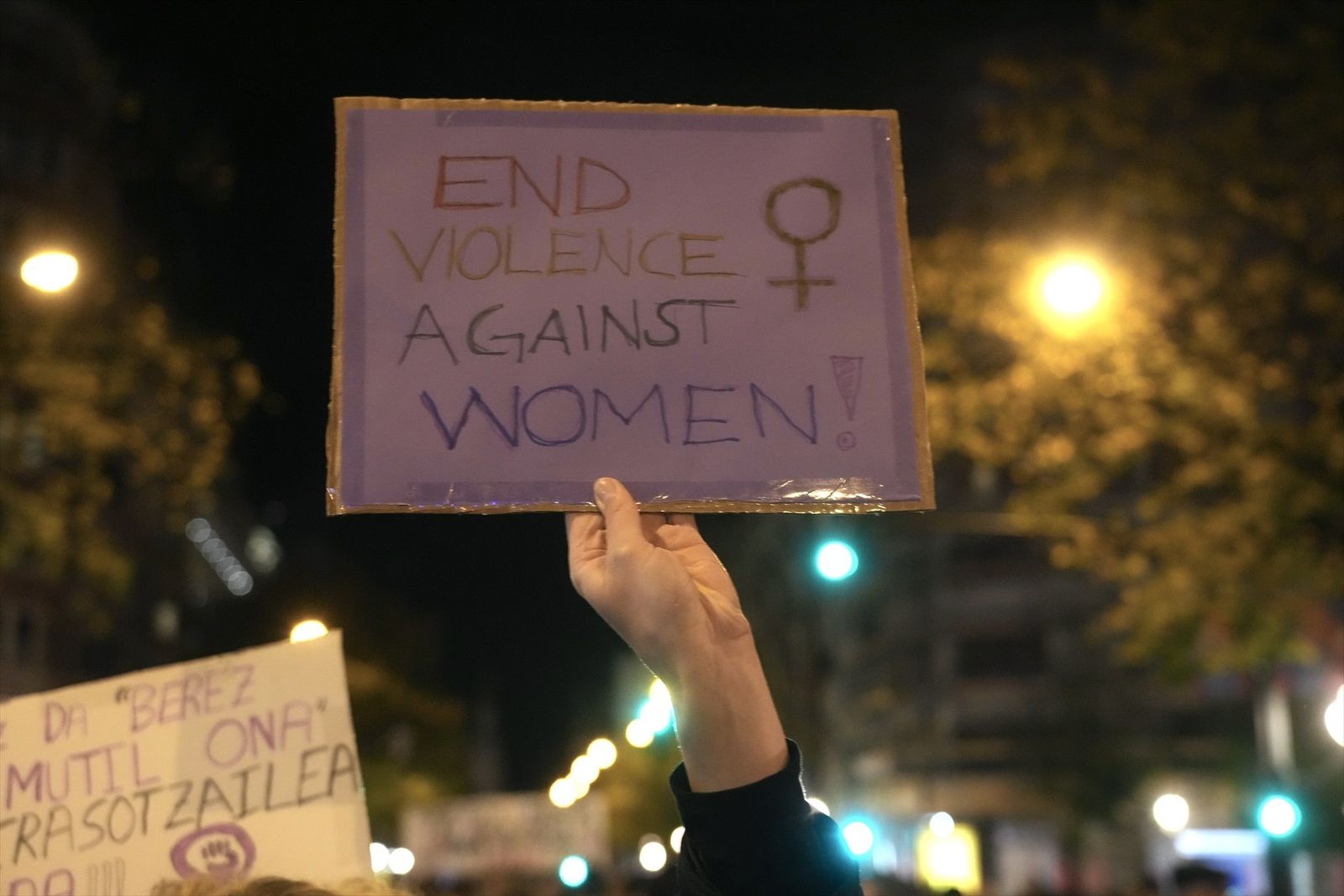 Manifestación sobre la violencia de género