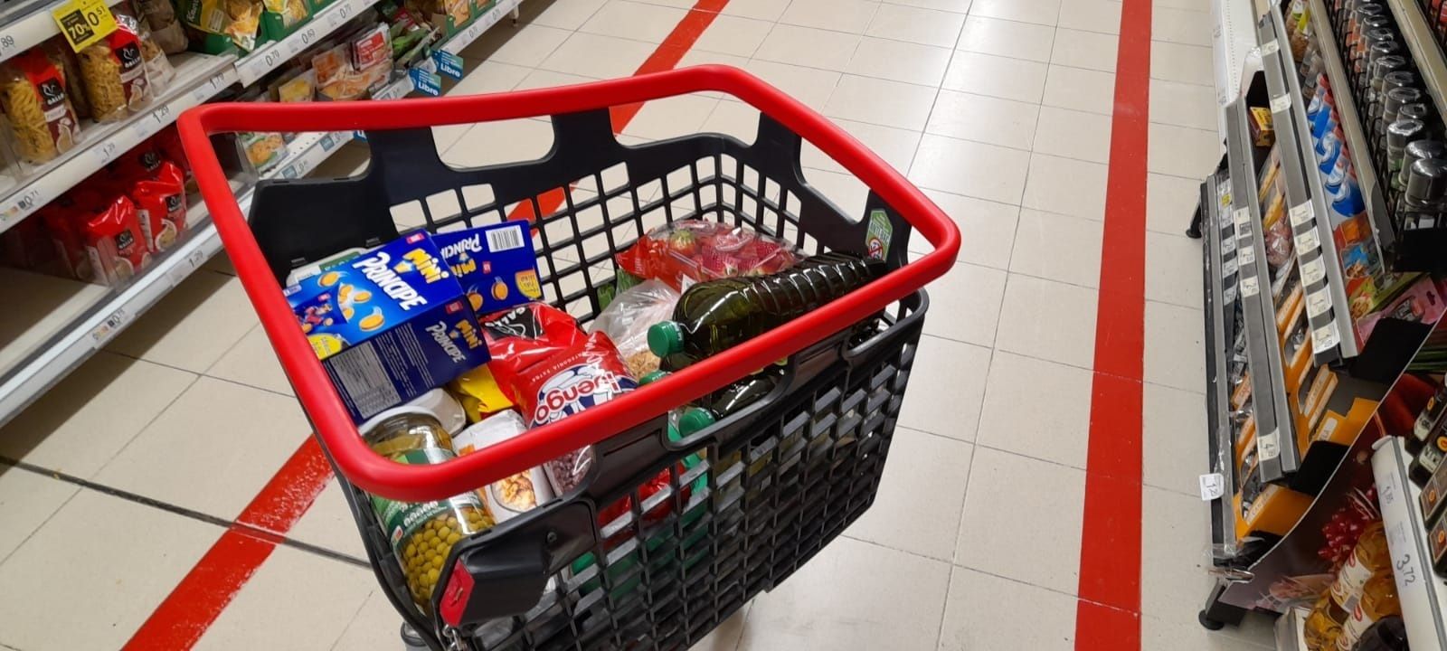 Cesta de la compra de un supermercado