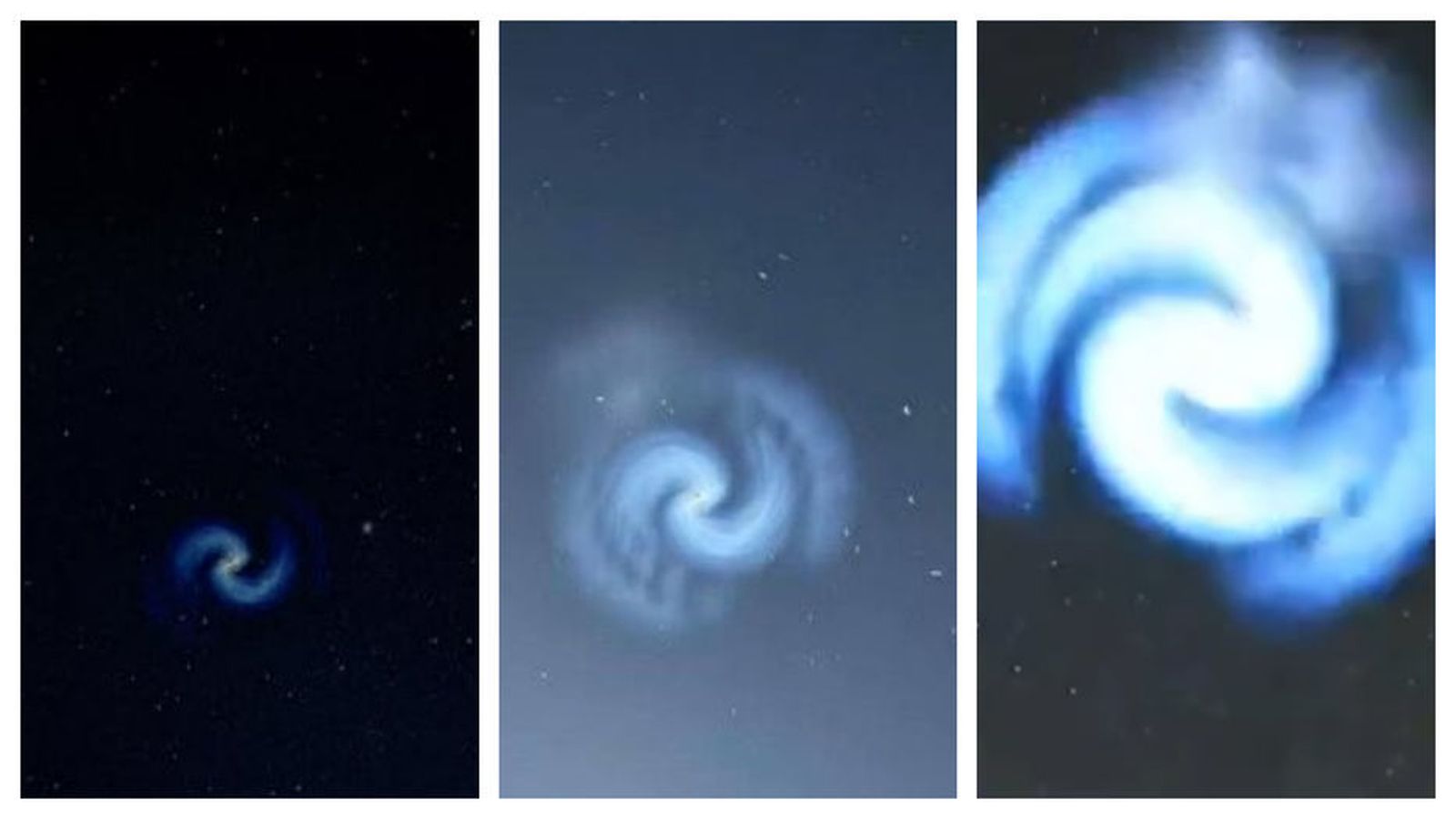 Espiral azul  en el cielo