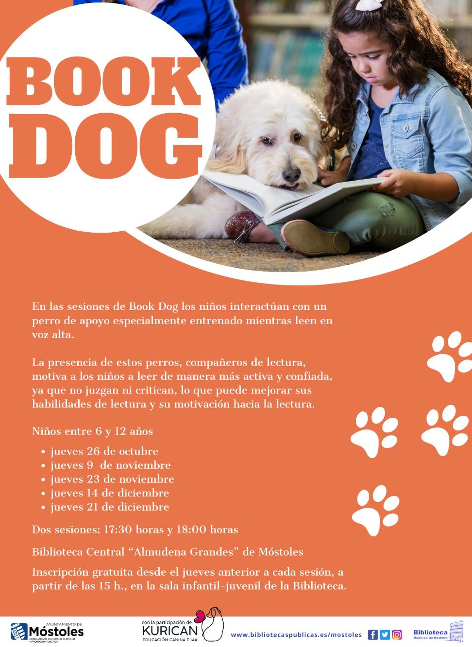 Lectura con perros en Móstoles