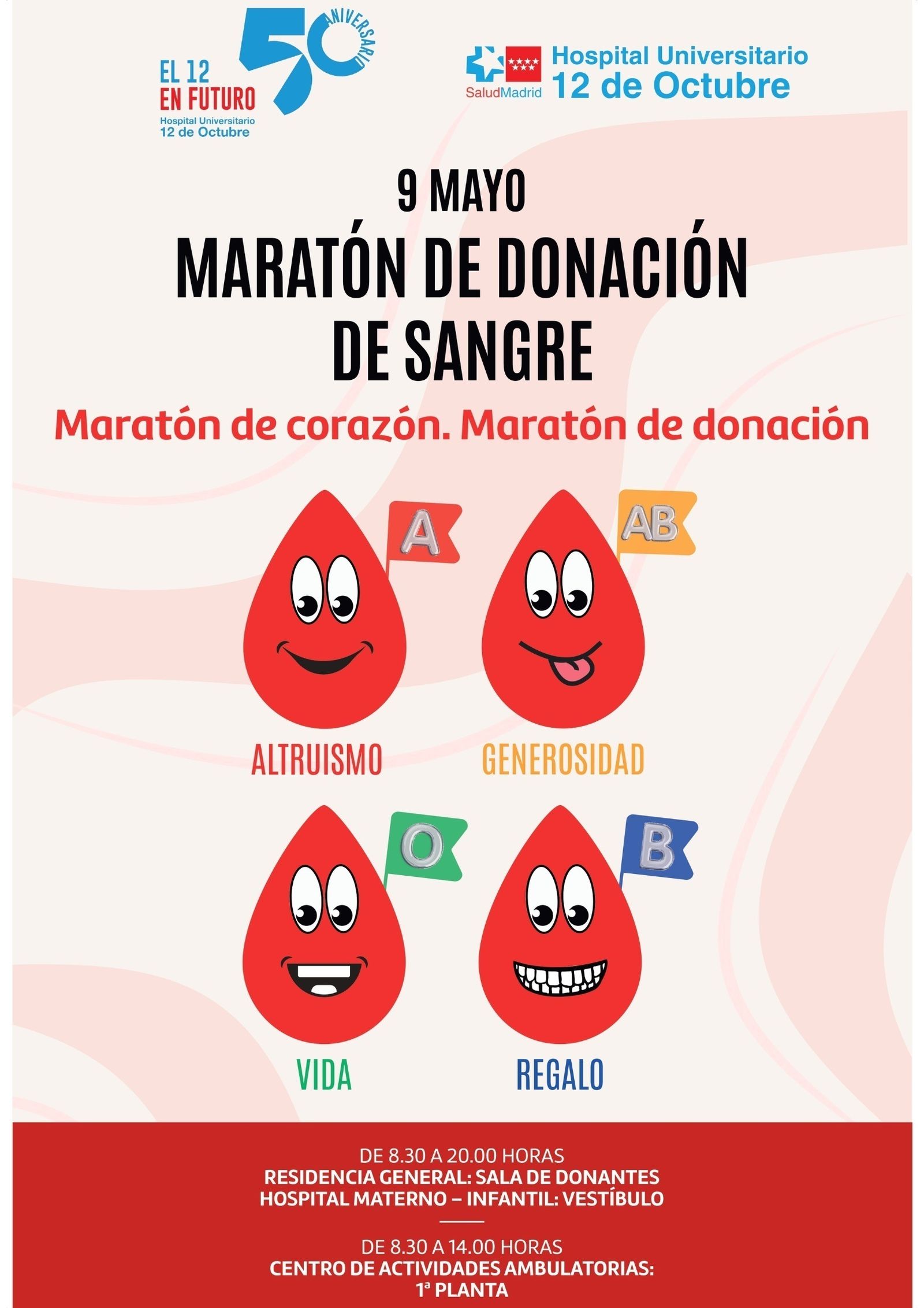 El Hospital 12 de Octubre celebra hoy su Maratón de donación de sangre