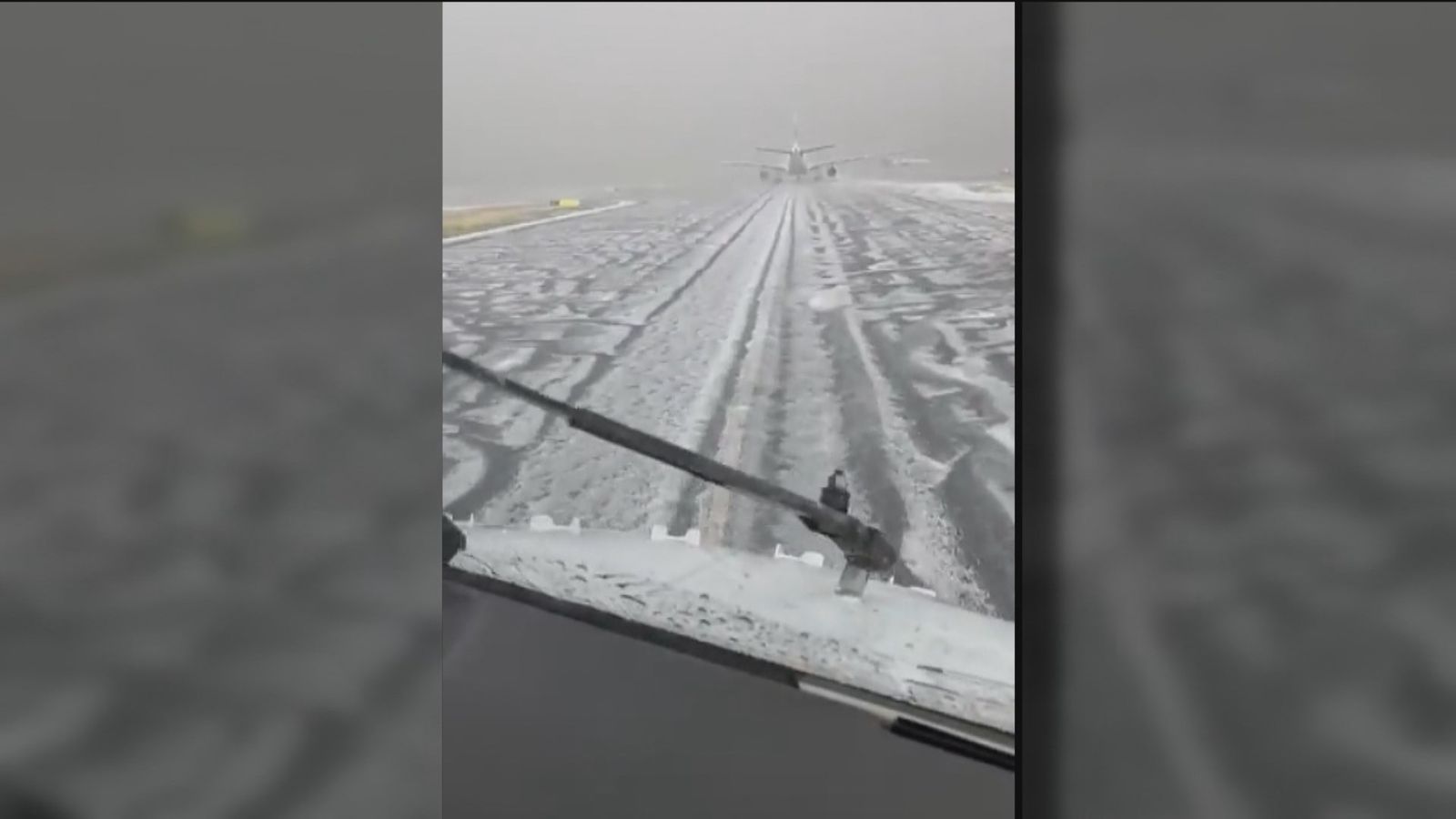 Granizada en el aeropuerto Adolfo Suárez-Madrid Barajas