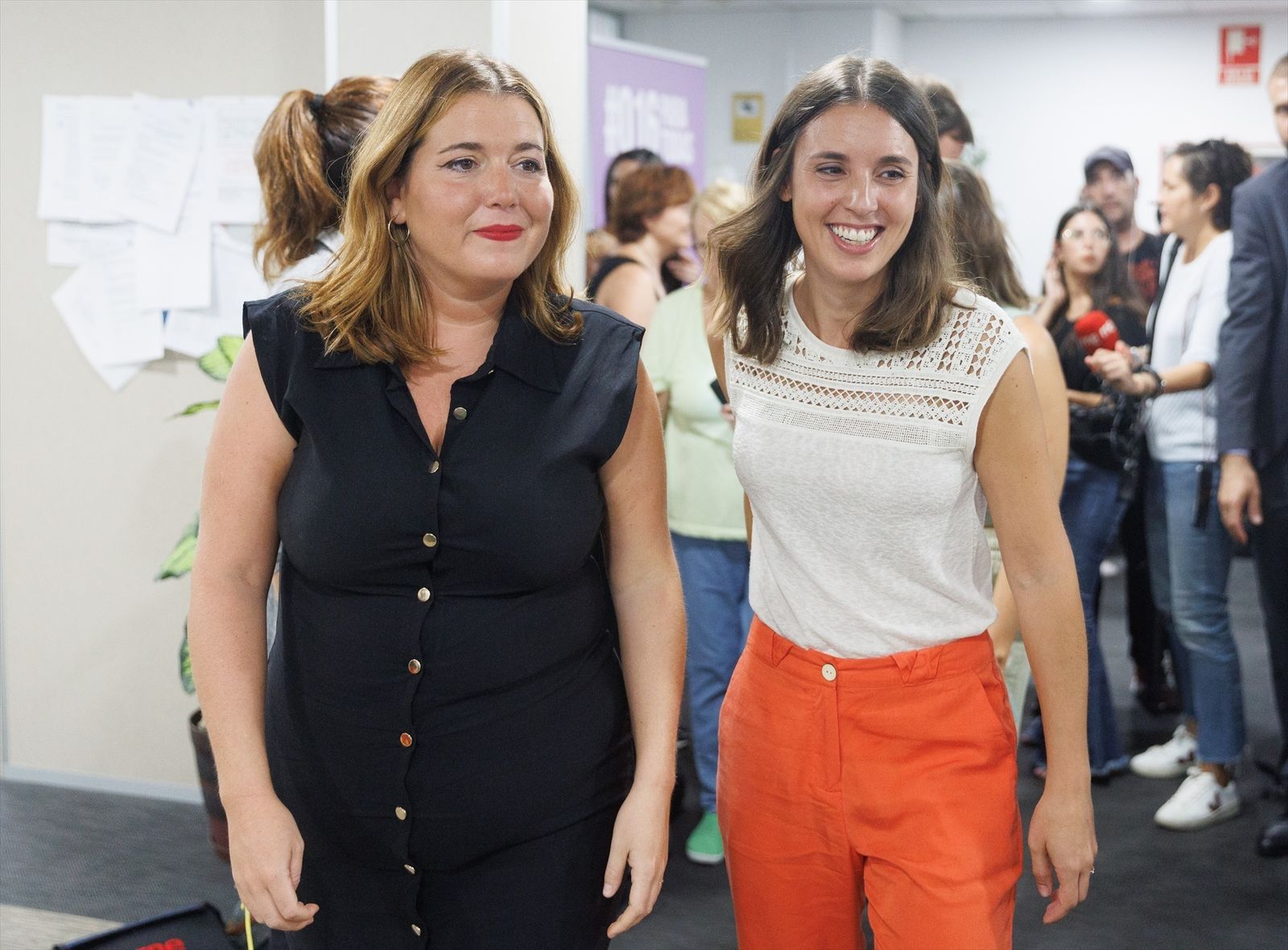 La secretaria de Estado de Igualdad y contra la Violencia de Género, Ángela Rodríguez 'Pam'  y la ministra de Igualdad en funciones, Irene Montero