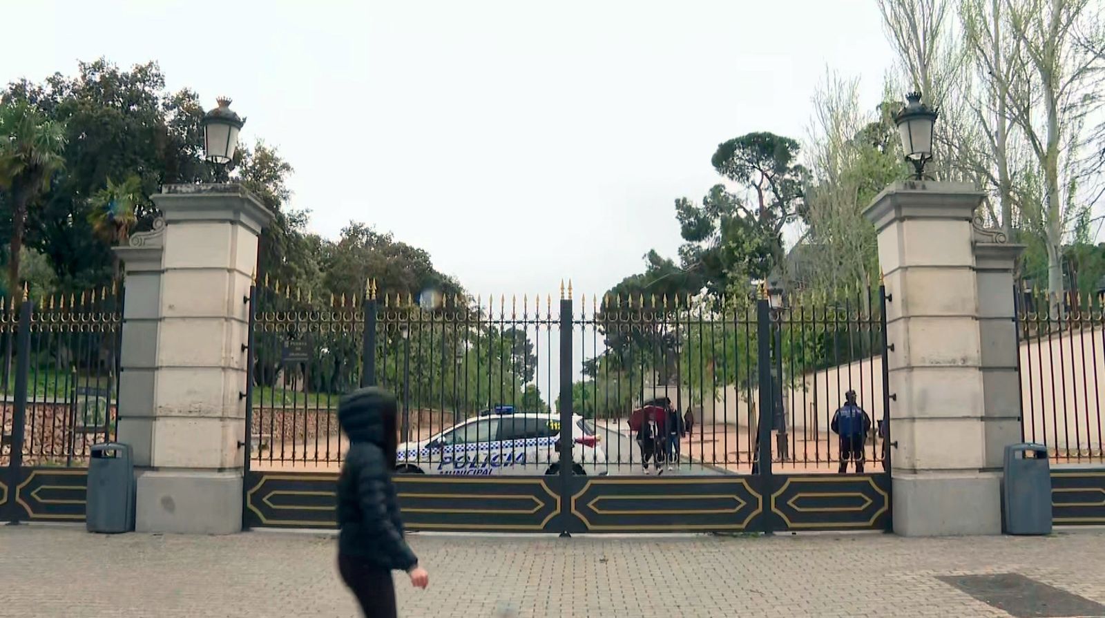 Zonas balizadas en el Retiro de Madrid