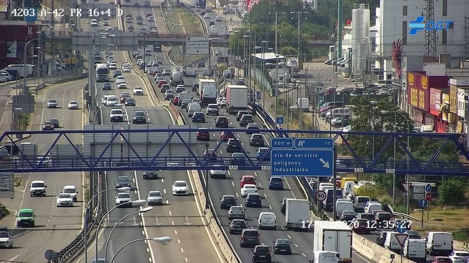 Gran atasco en la A-42, a la altura de Fuenlabrada, tras un accidente múltiple