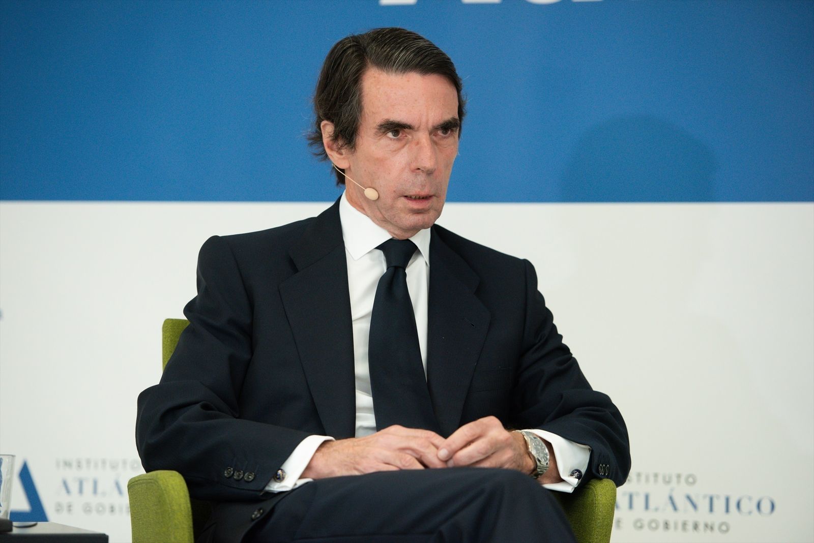 El expresidente del Gobierno José María Aznar durante una sesión del Aula de Liderazgo IADG-UFV