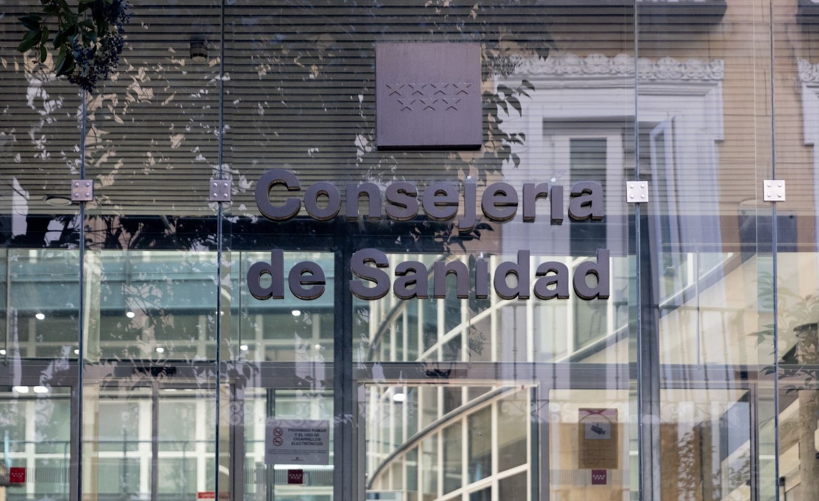 Fachada de la Consejería de Sanidad de la Comunidad de Madrid