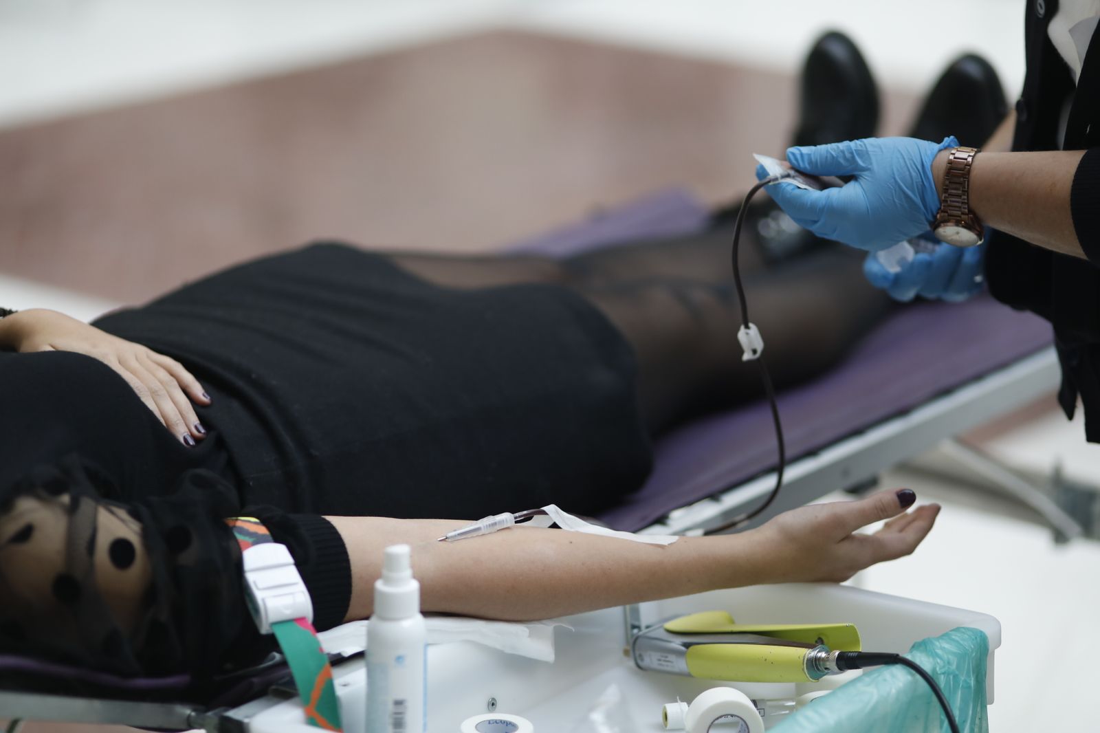 Una donante de sangre