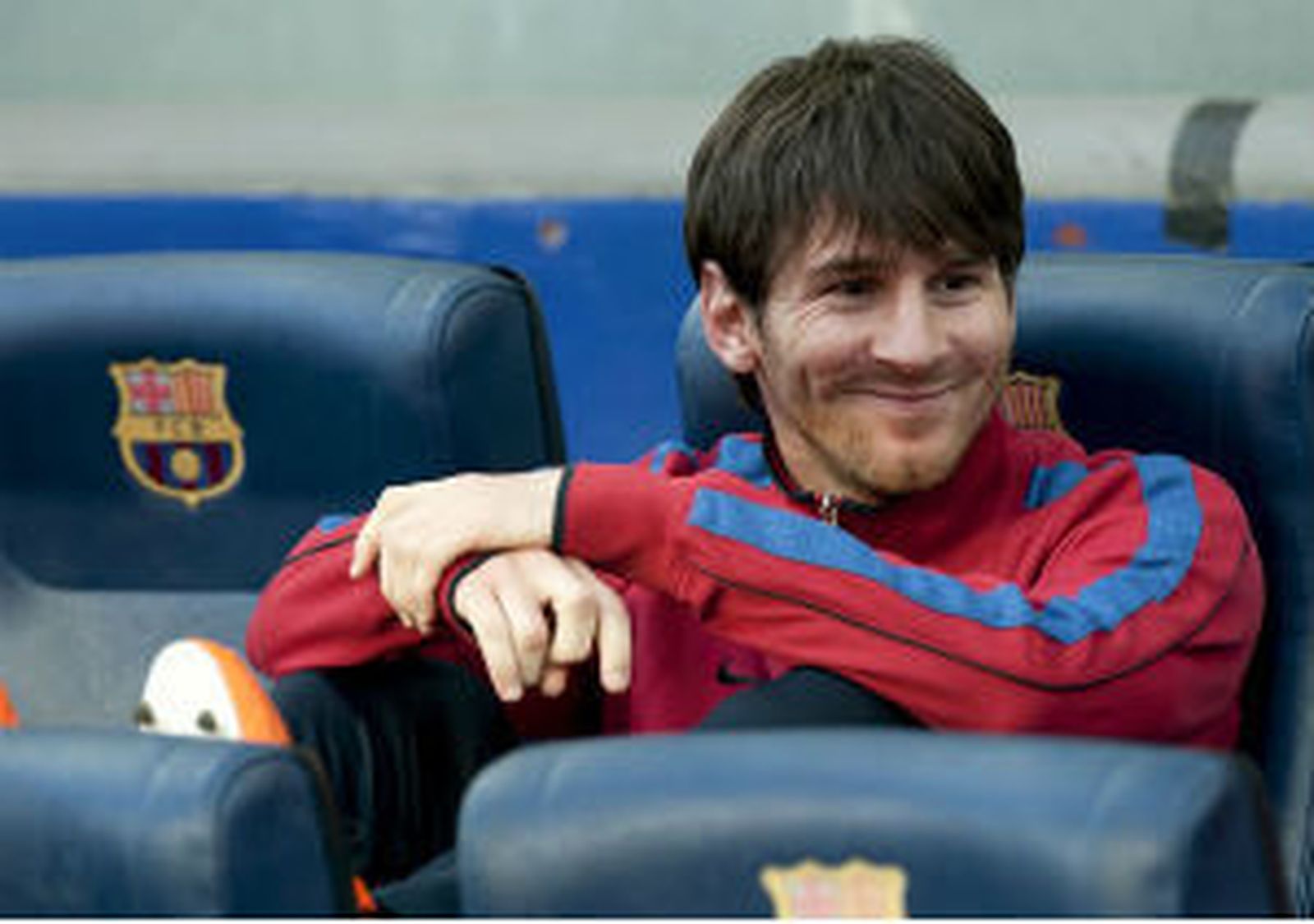 Messi, en el banquillo