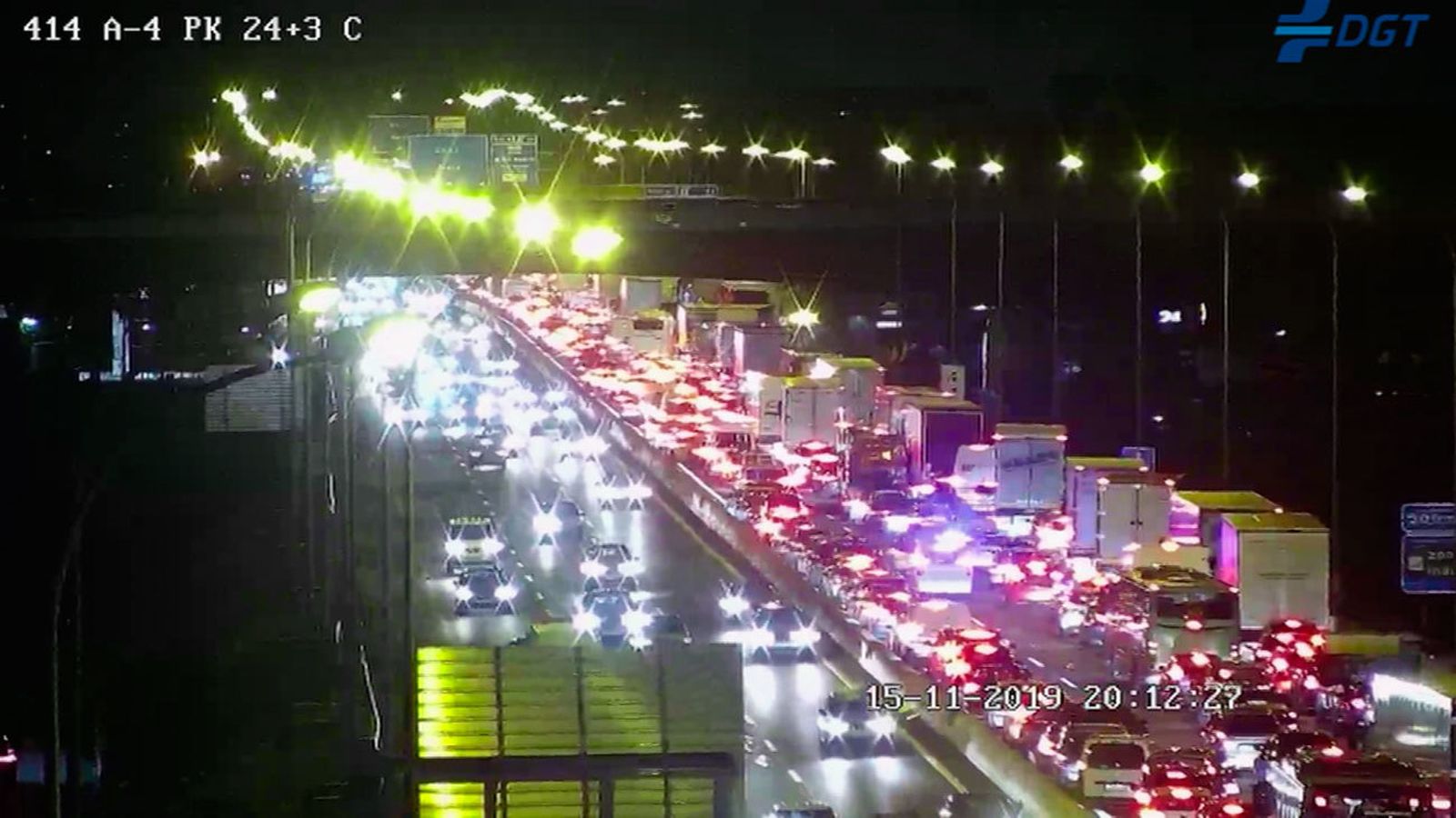 Un accidente de tráfico en la  A-4 a la altura de Valdemoro mantiene cortada la autovía en sentido Madrid