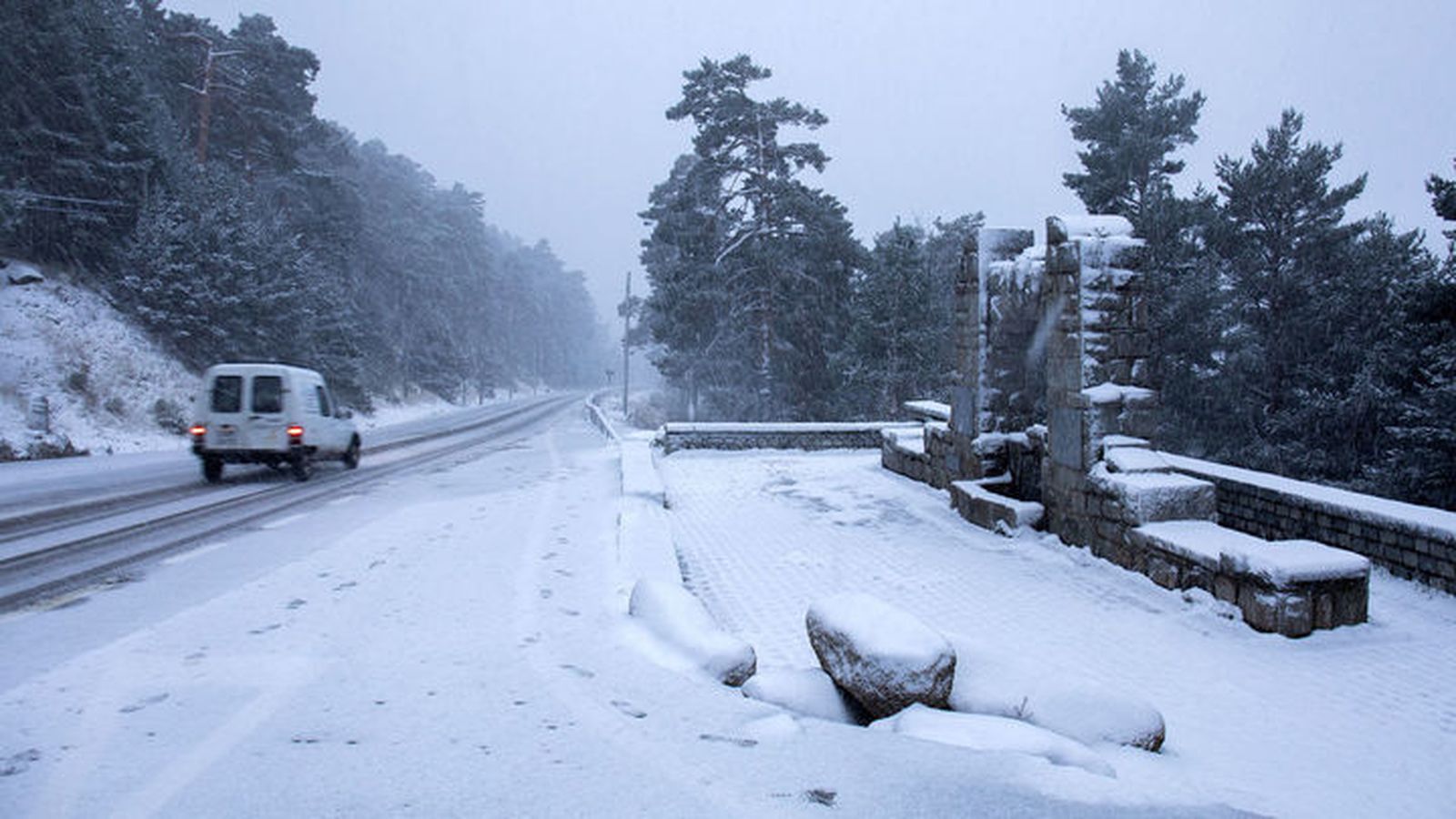 Alerta amarilla por nieve en la sierra de Madrid