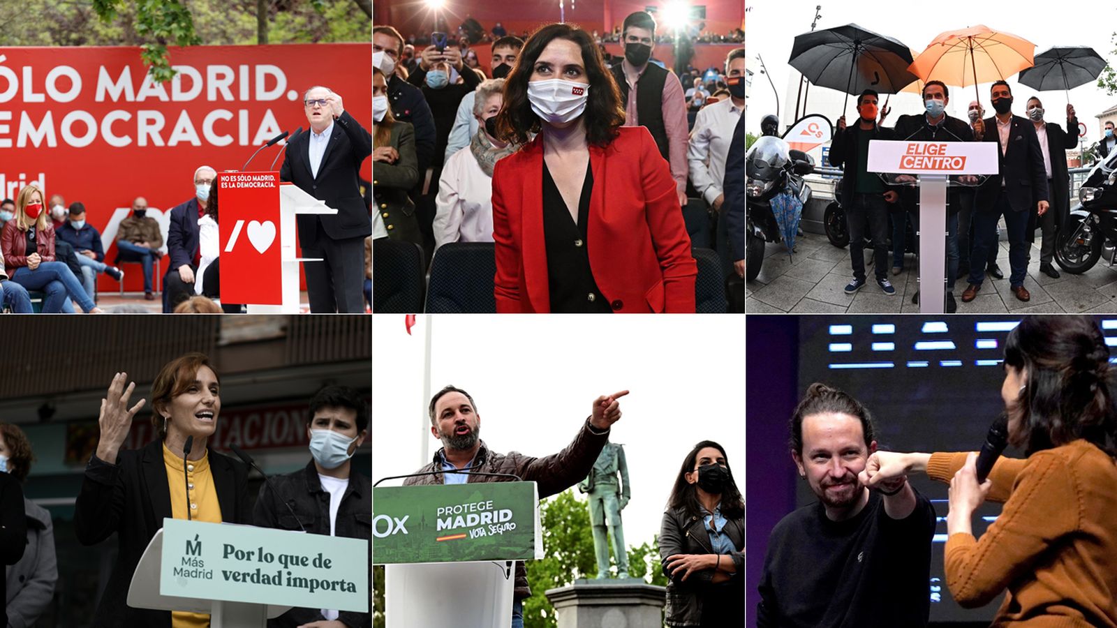 Los seis principales candidatos en las elecciones del 4M en Madrid