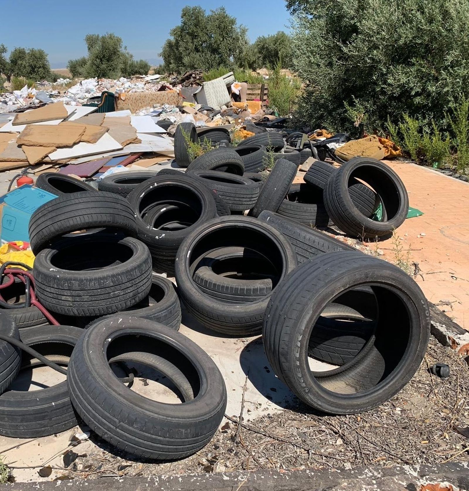 Una parte de los residuos depositados a las afueras de San Martín de la Vega