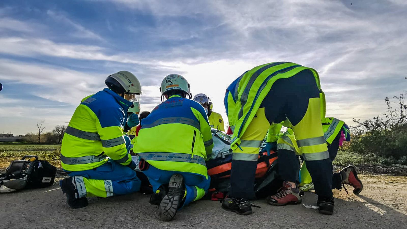 Asistencia a un motorista accidentado en Getafe