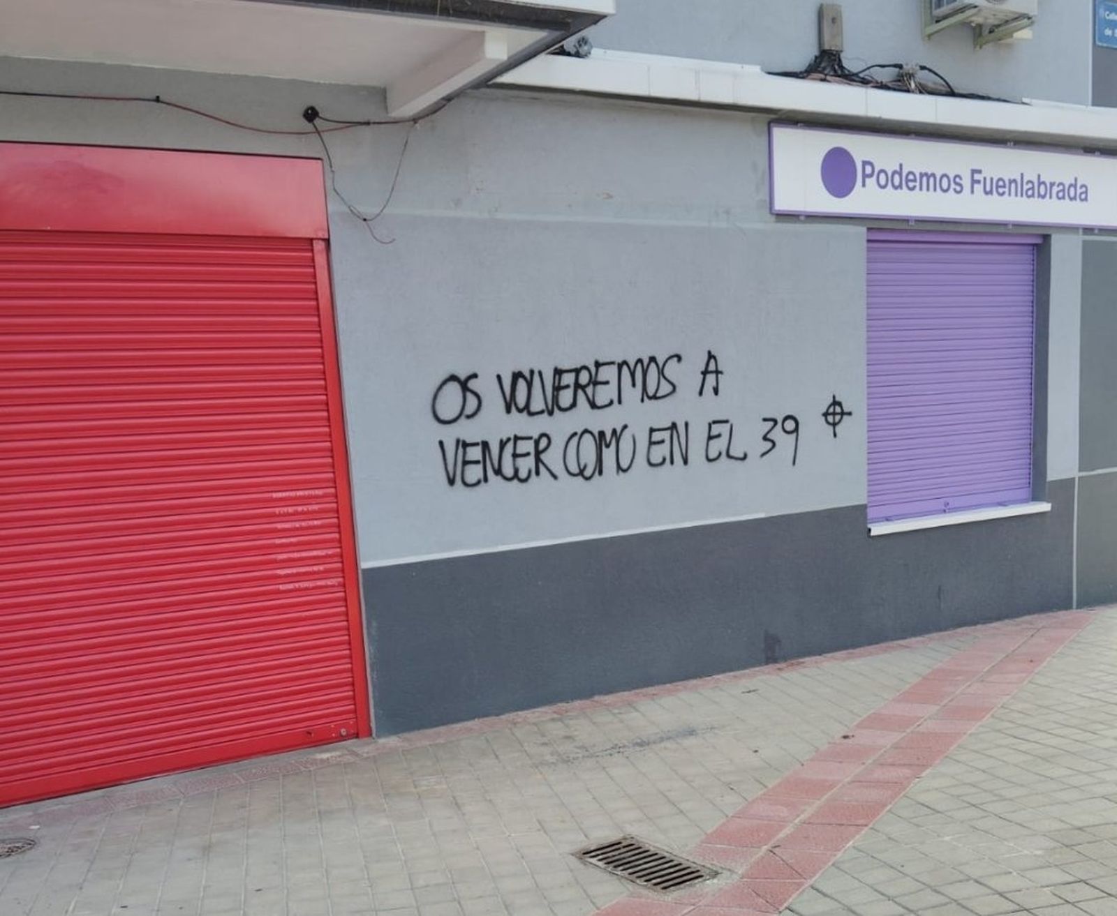 La sede de Podemos en Fuenlabrada, vandalizada