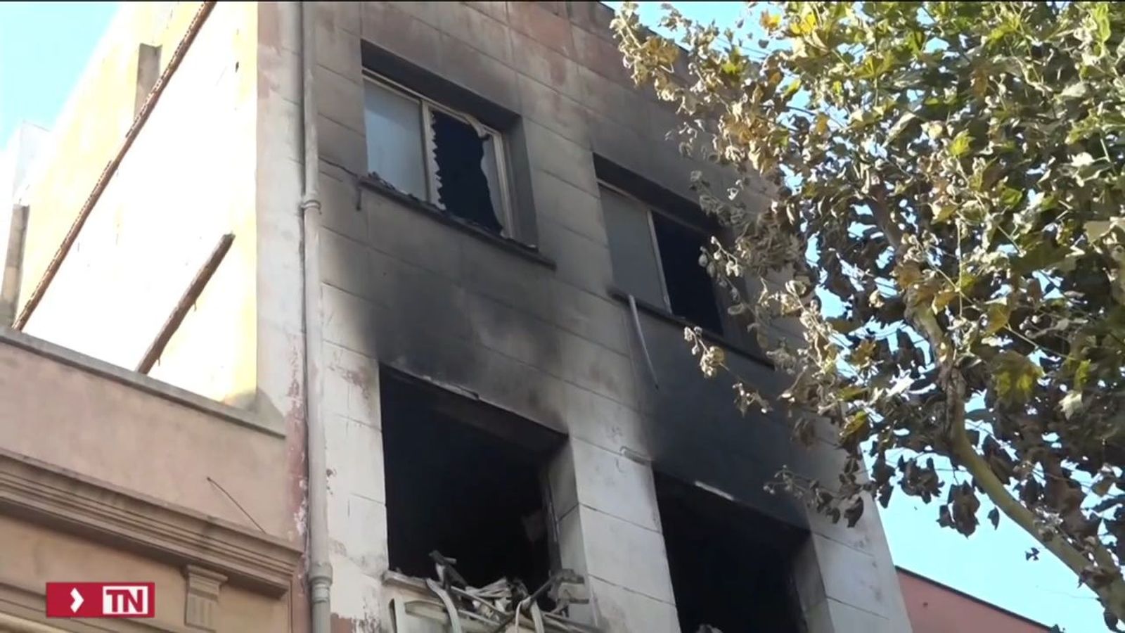 Incendio en Badalona